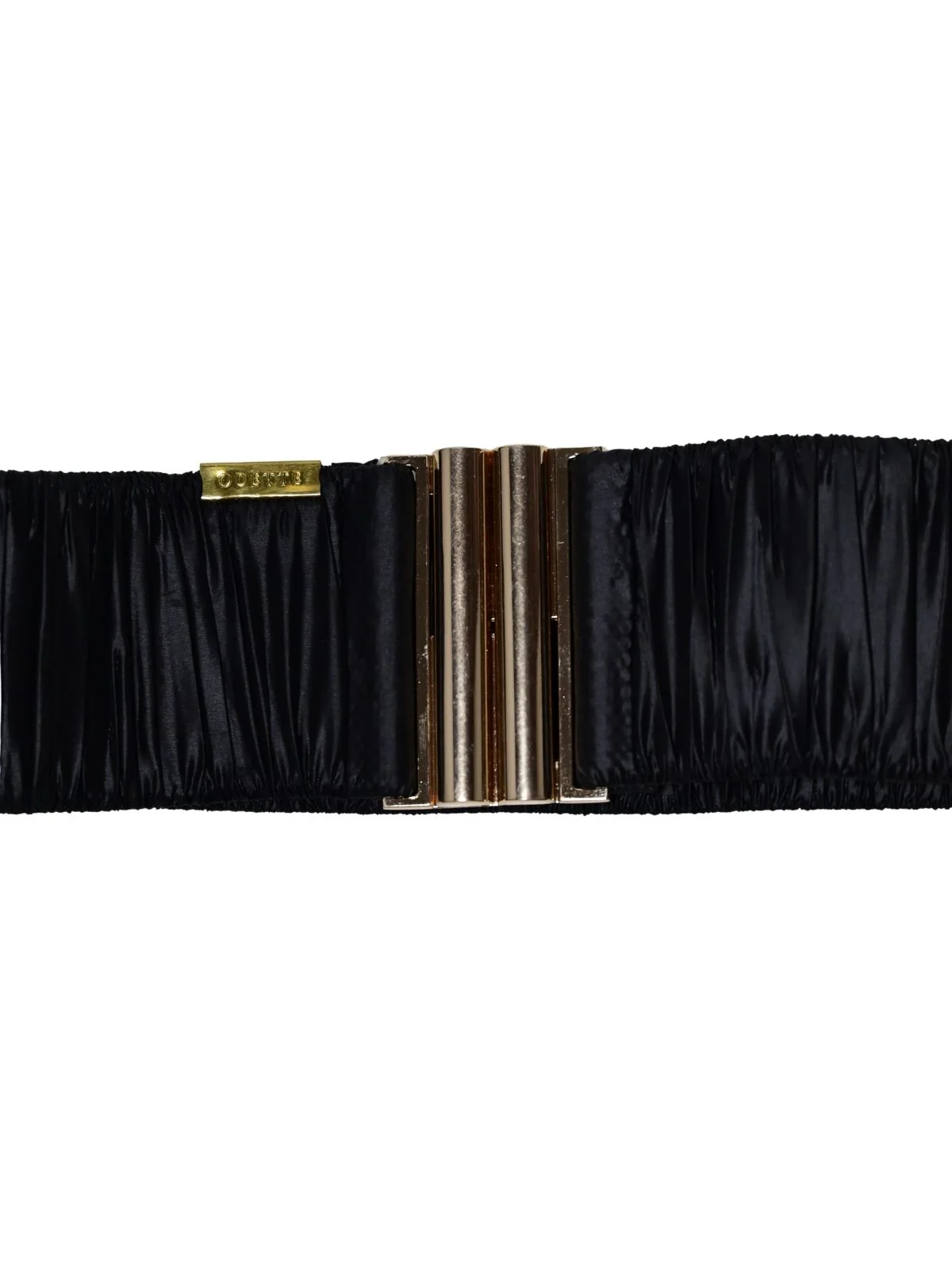 Odette Black Elastic Gathered Belt For Women - Image 3