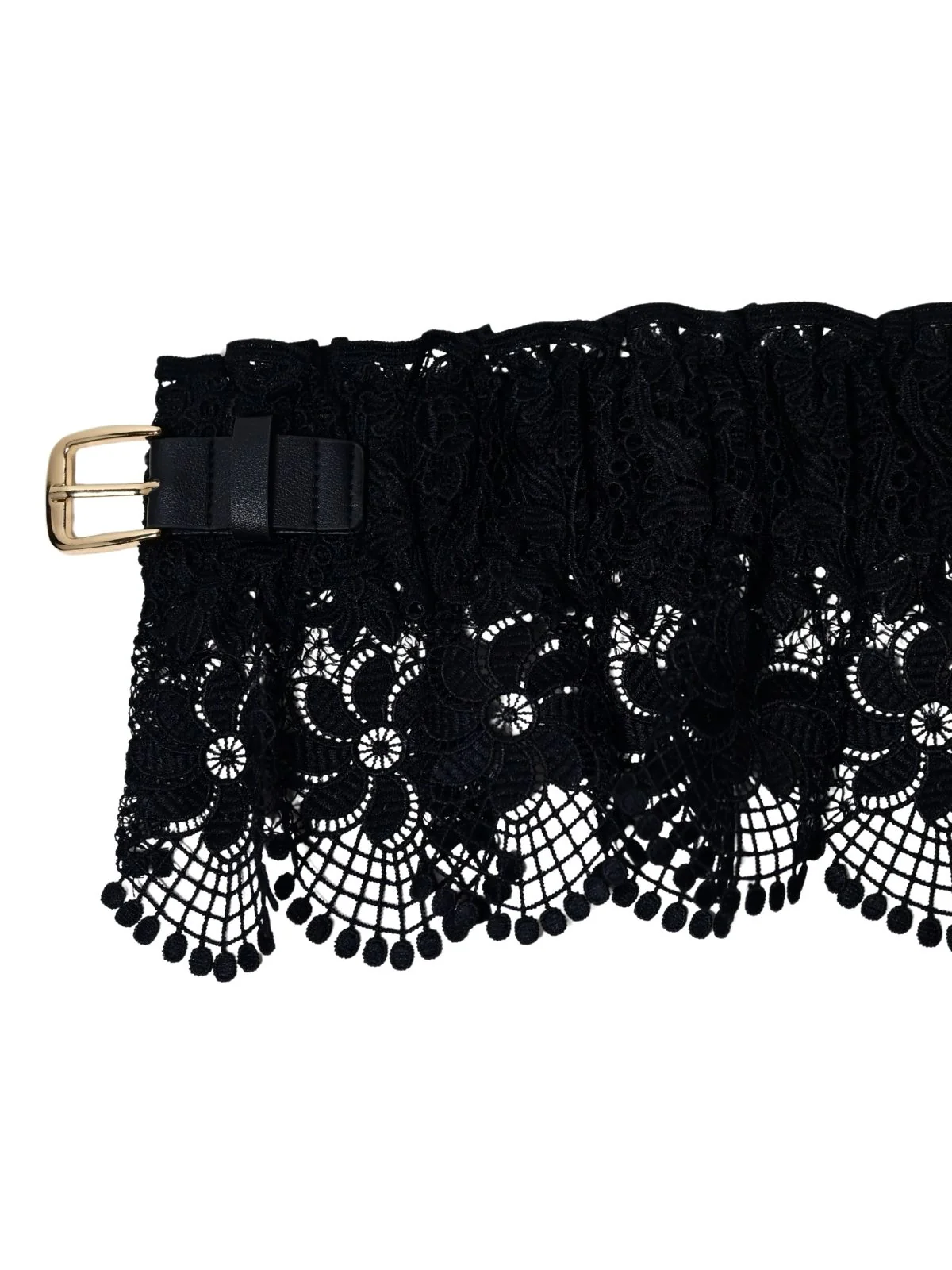 Odette Black Elastic Lace Work Belt For Women - Image 3