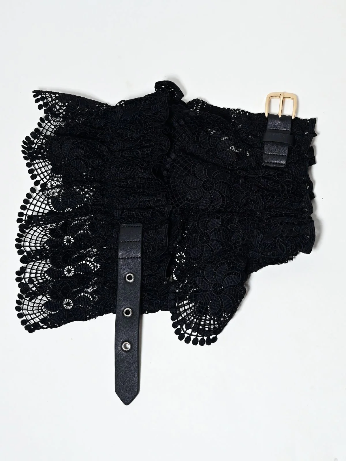 Odette Black Elastic Lace Work Belt For Women - Image 4
