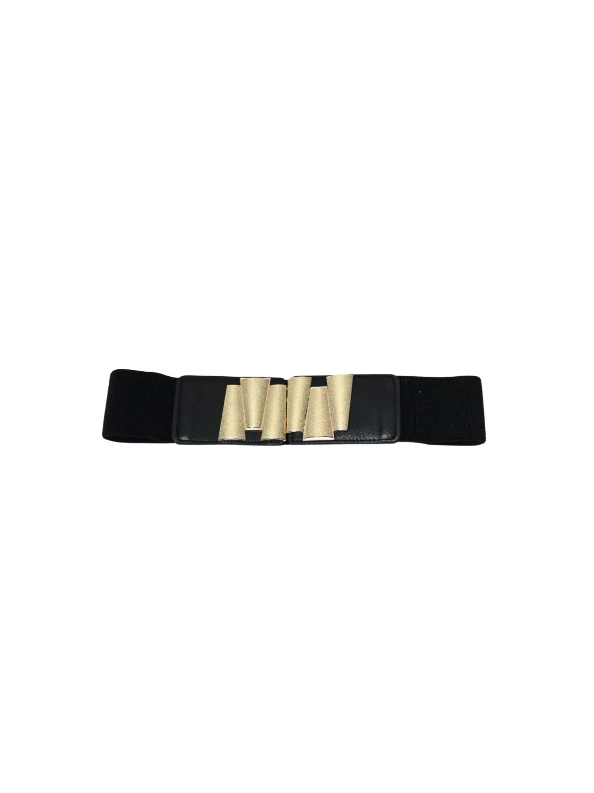 Odette Black Elastic Solid Belt For Women - Image 3