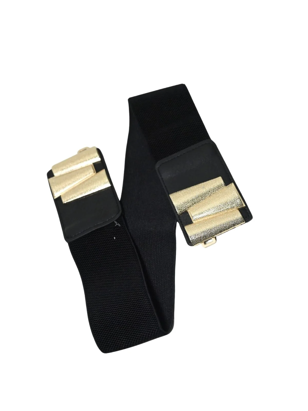 Odette Black Elastic Solid Belt For Women - Image 5