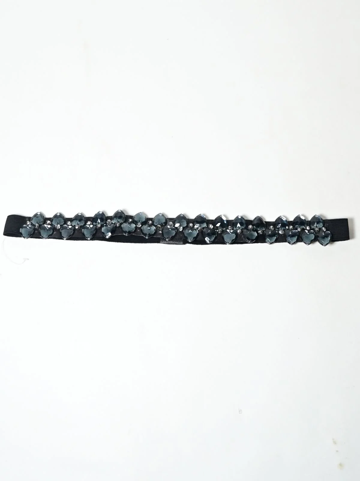 Odette Black Elastic Stone Belt For Women - Image 3