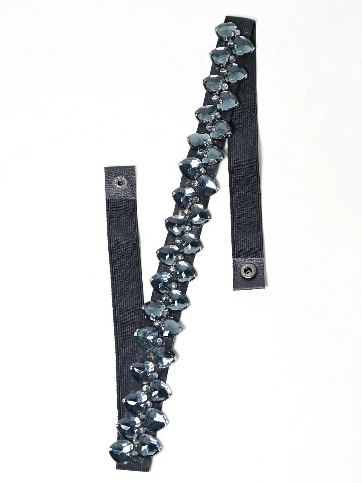 Odette Black Elastic Stone Belt For Women - Image 5
