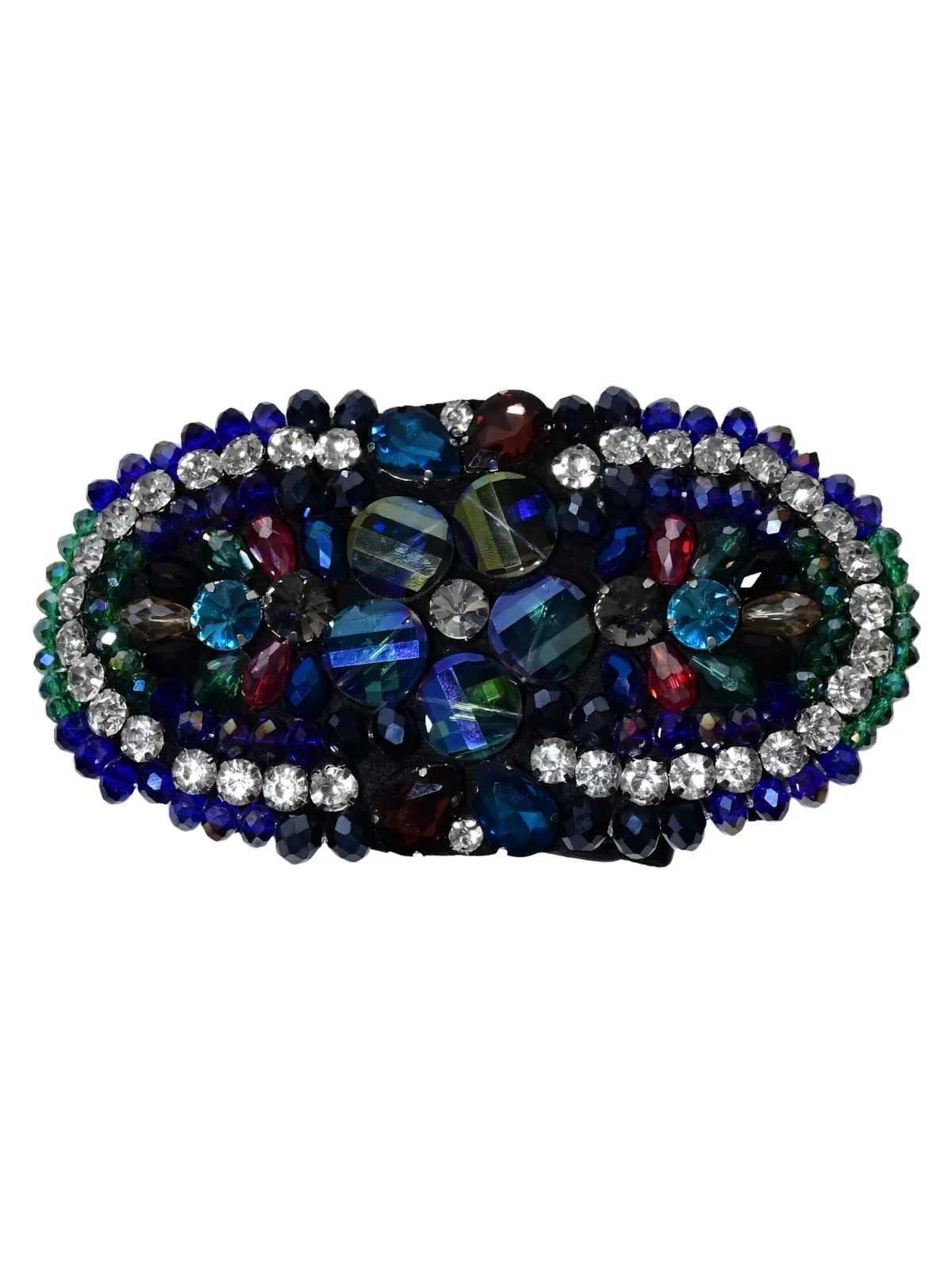 Odette Black Elastic Stone Belt For Women - Image 4