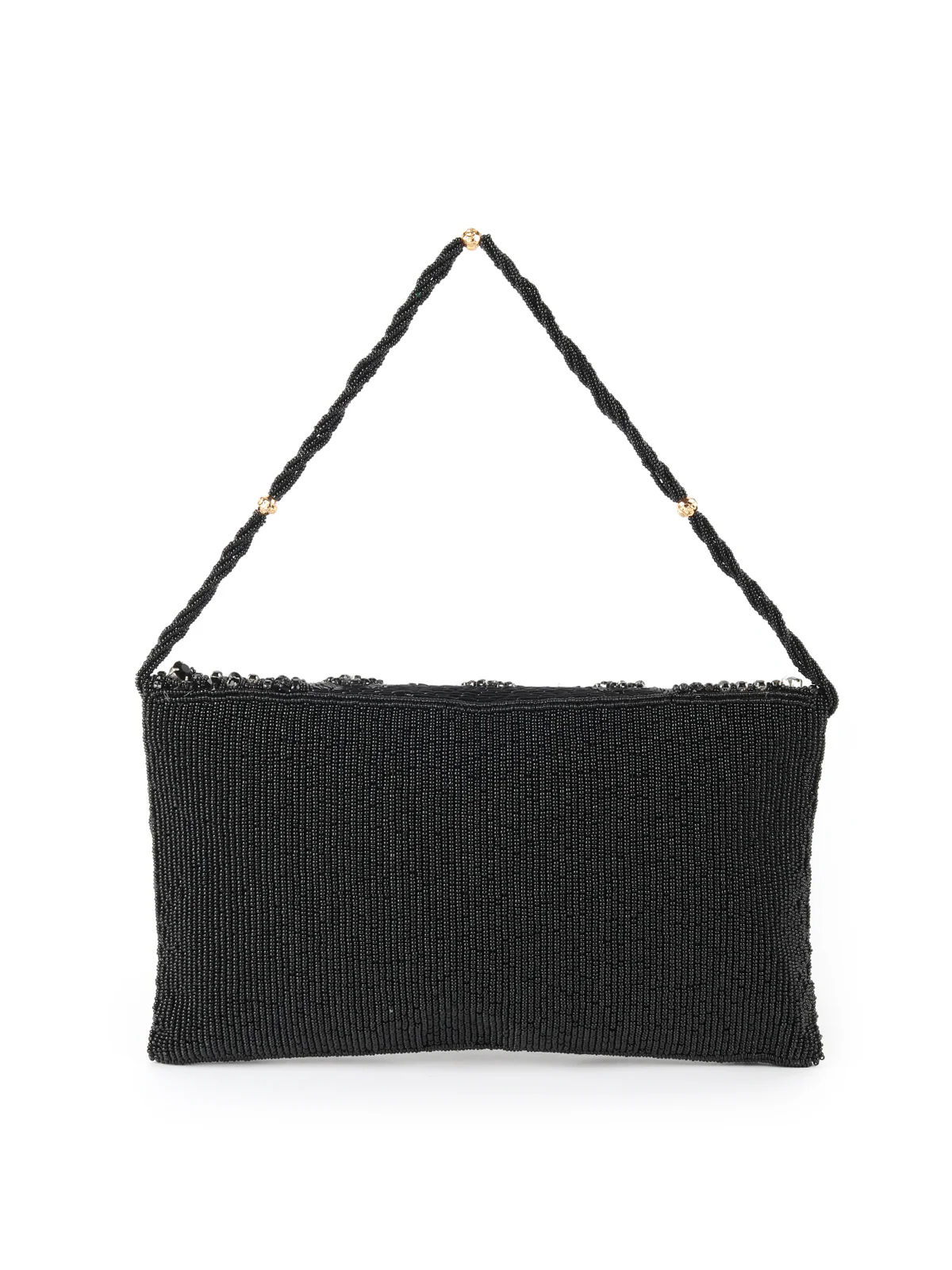 Odette Black Embellished Bridal Clutch For Women - Image 5