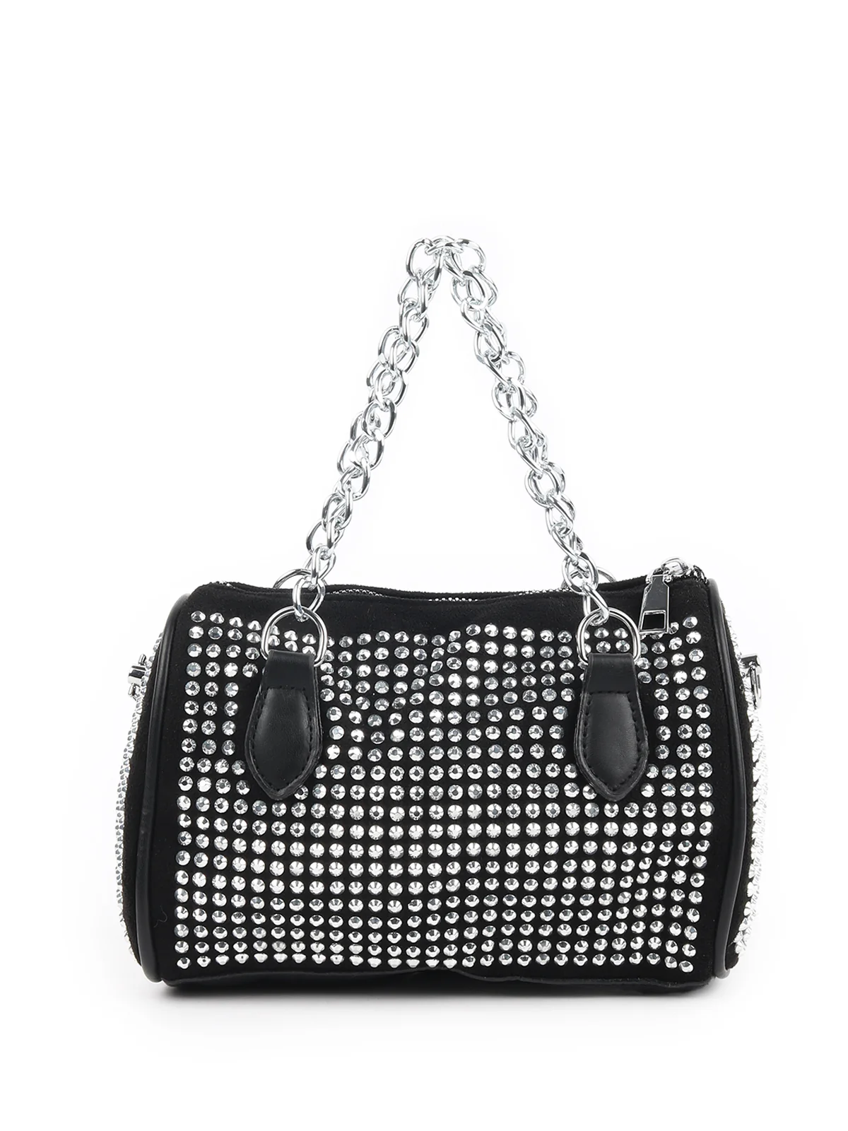 Odette Black Embellished Clutch For Women - Image 5