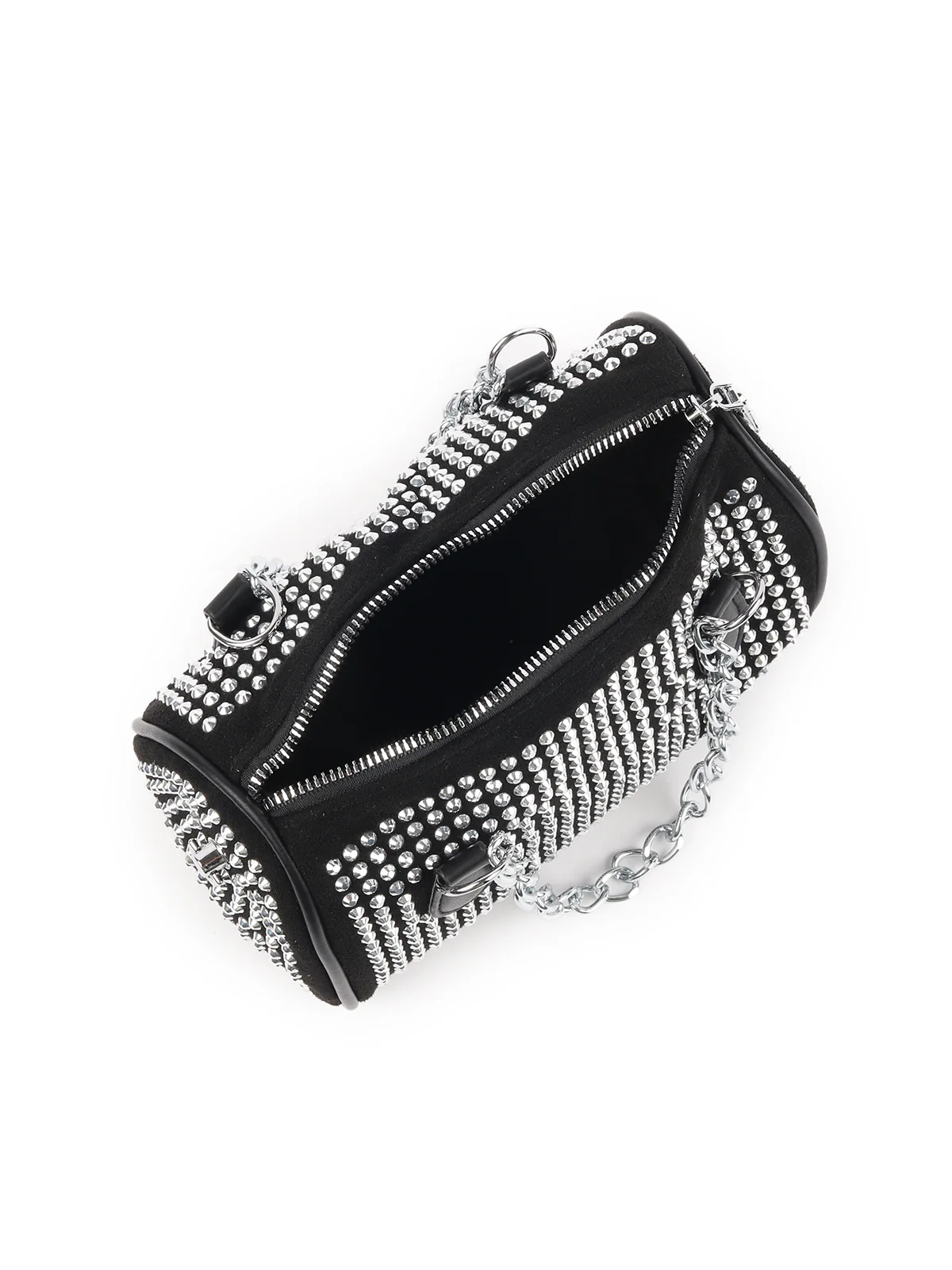 Odette Black Embellished Clutch For Women - Image 6