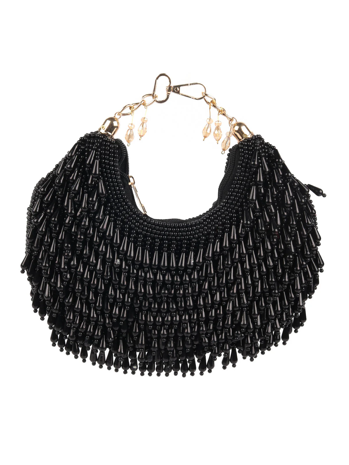 Odette Black Embellished Clutches For Women - Image 3