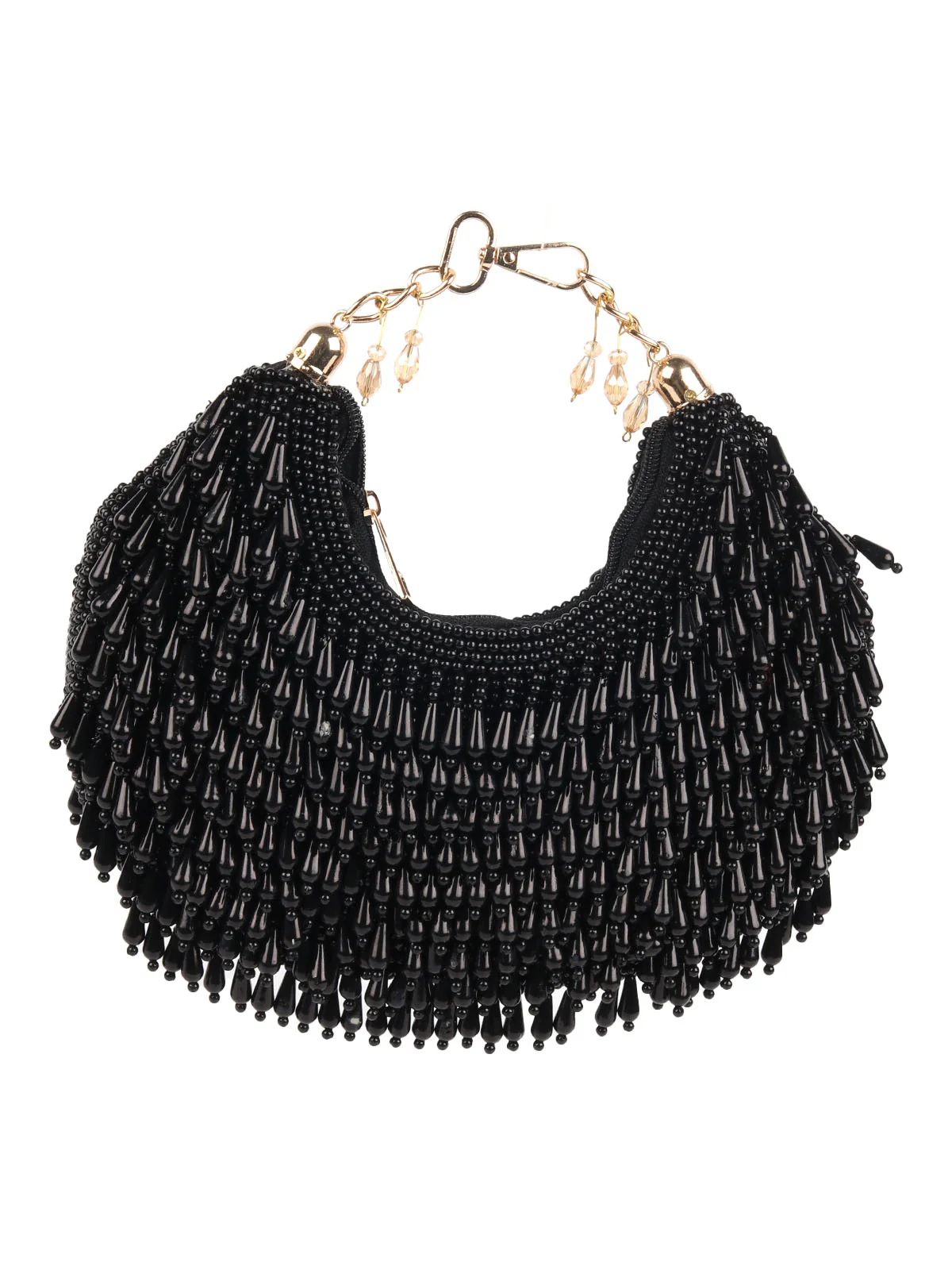Odette Black Embellished Clutches For Women - Image 5
