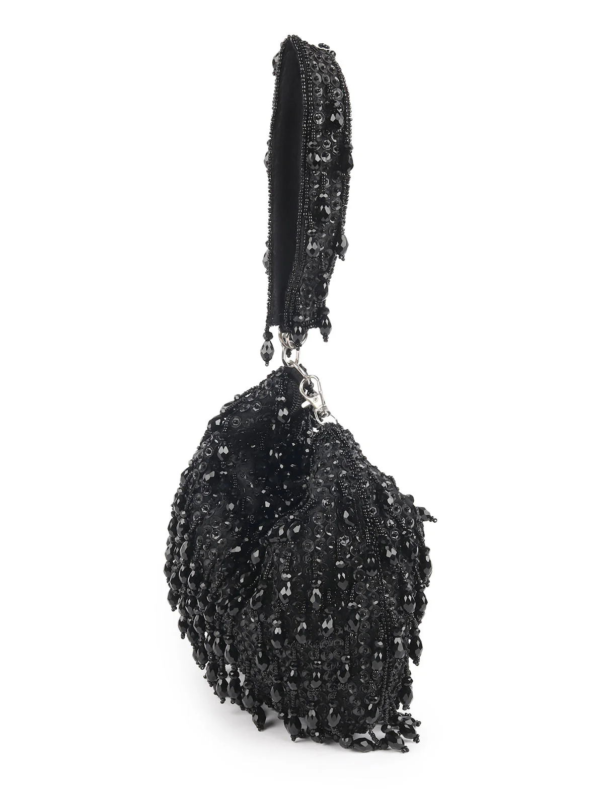 Odette Black Embellished Clutches For Women - Image 4