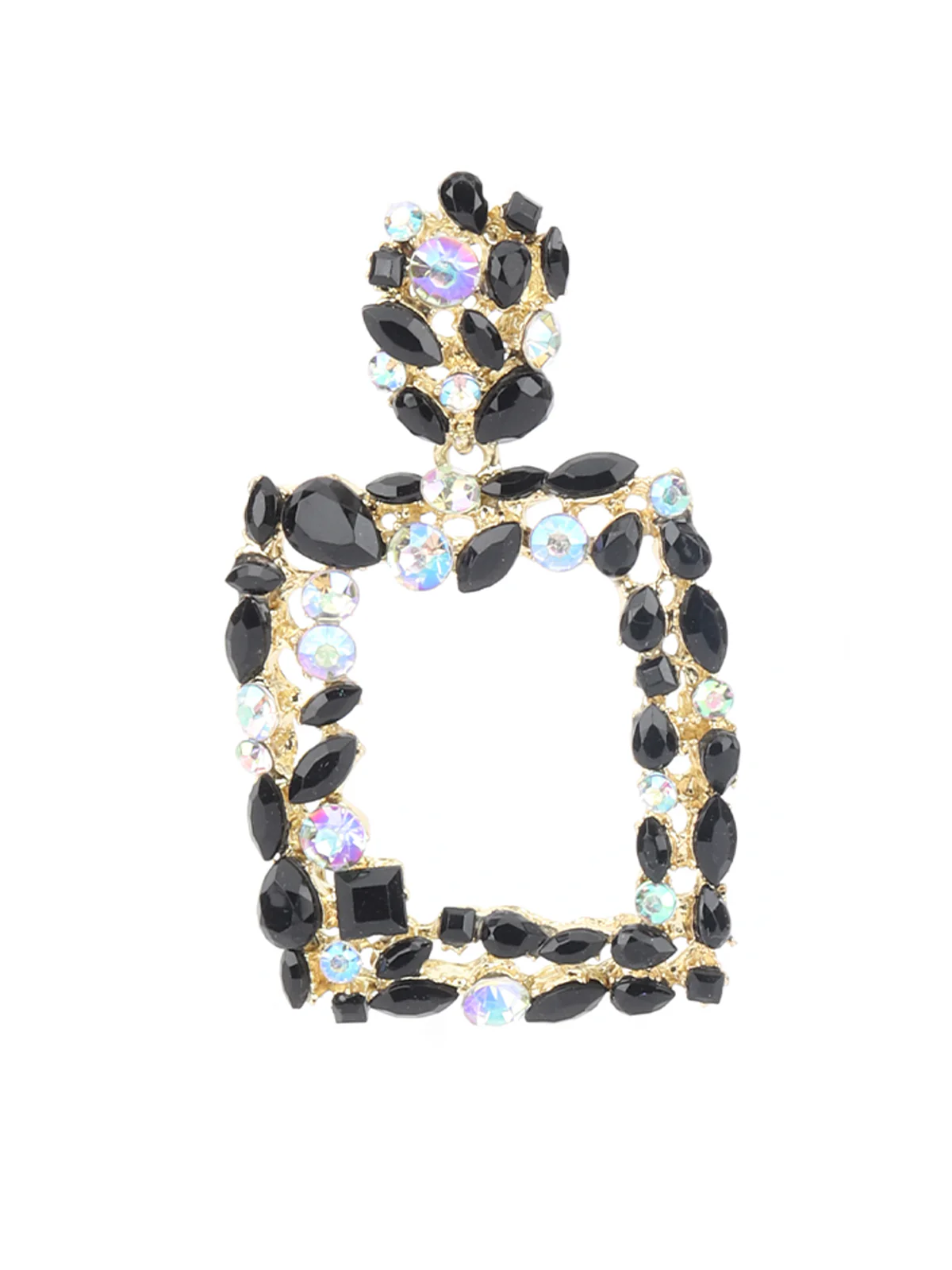 Odette Black Embellished Dangler Earring For Women - Image 4