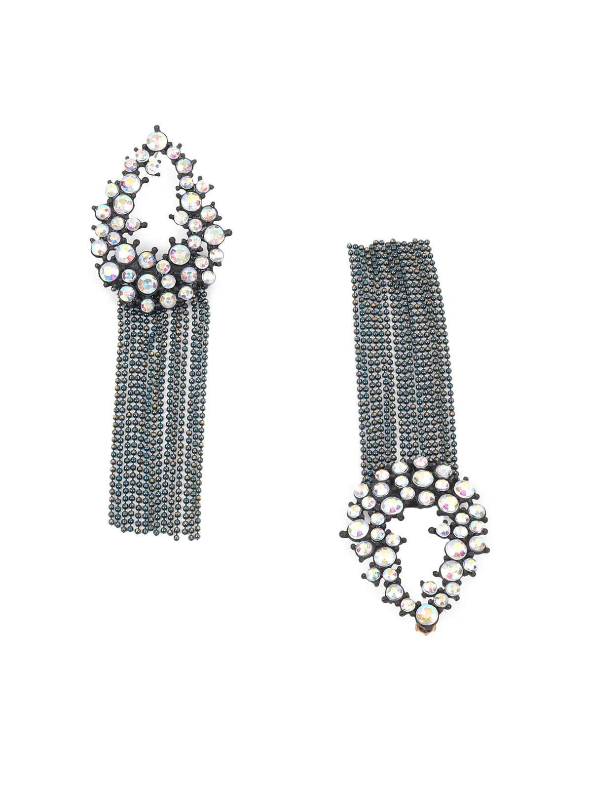 Odette Black Faux Stones Dangler Earring For Women - Image 3
