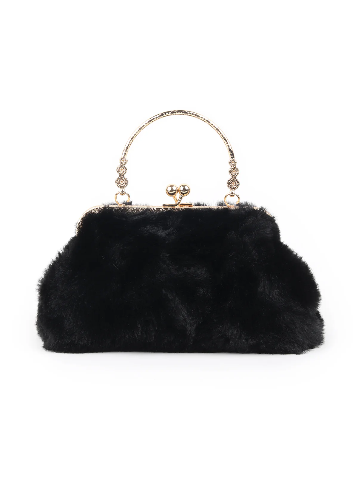 Odette Black Fur Clutch For Women - Image 3