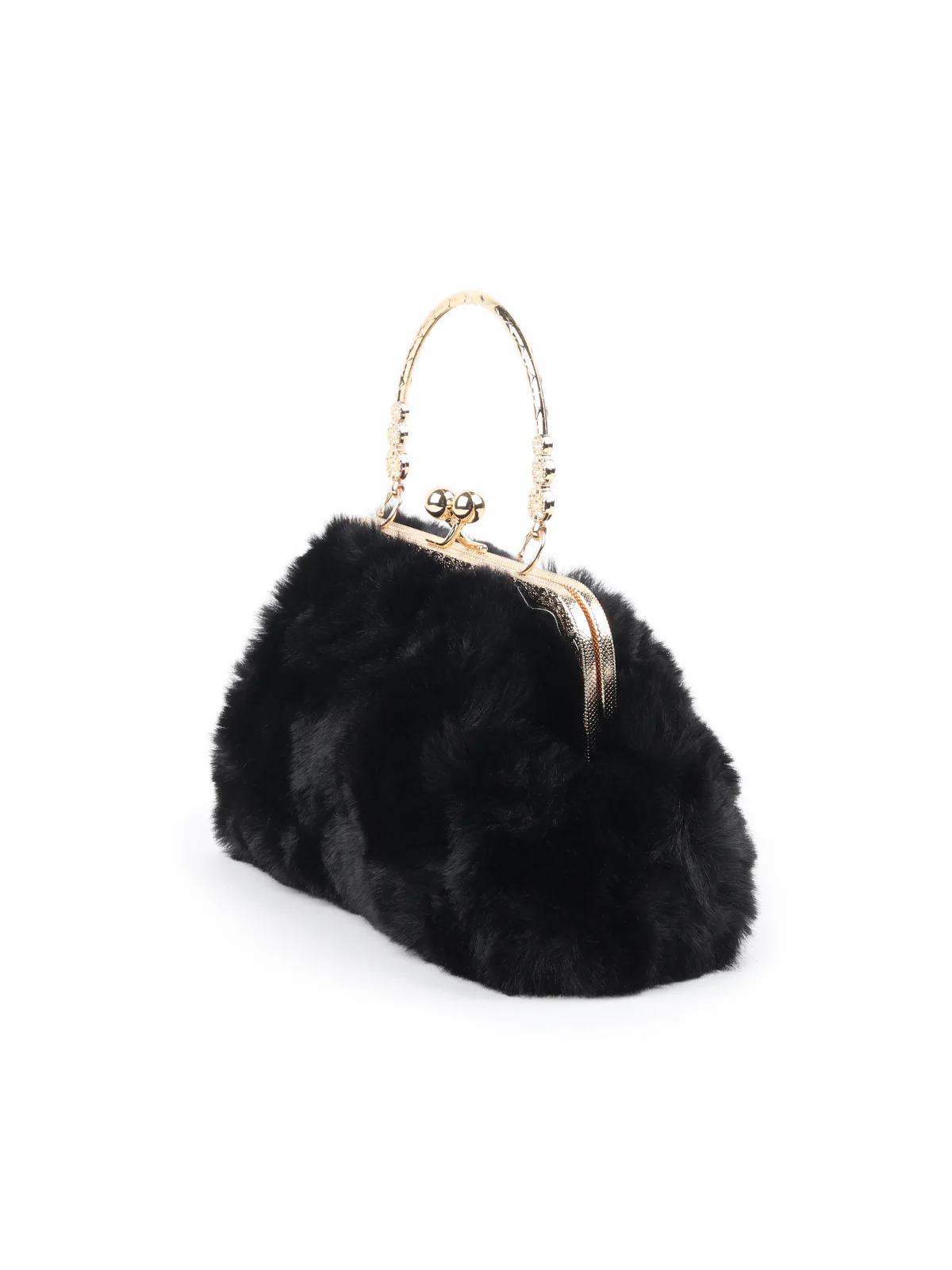 Odette Black Fur Clutch For Women - Image 4