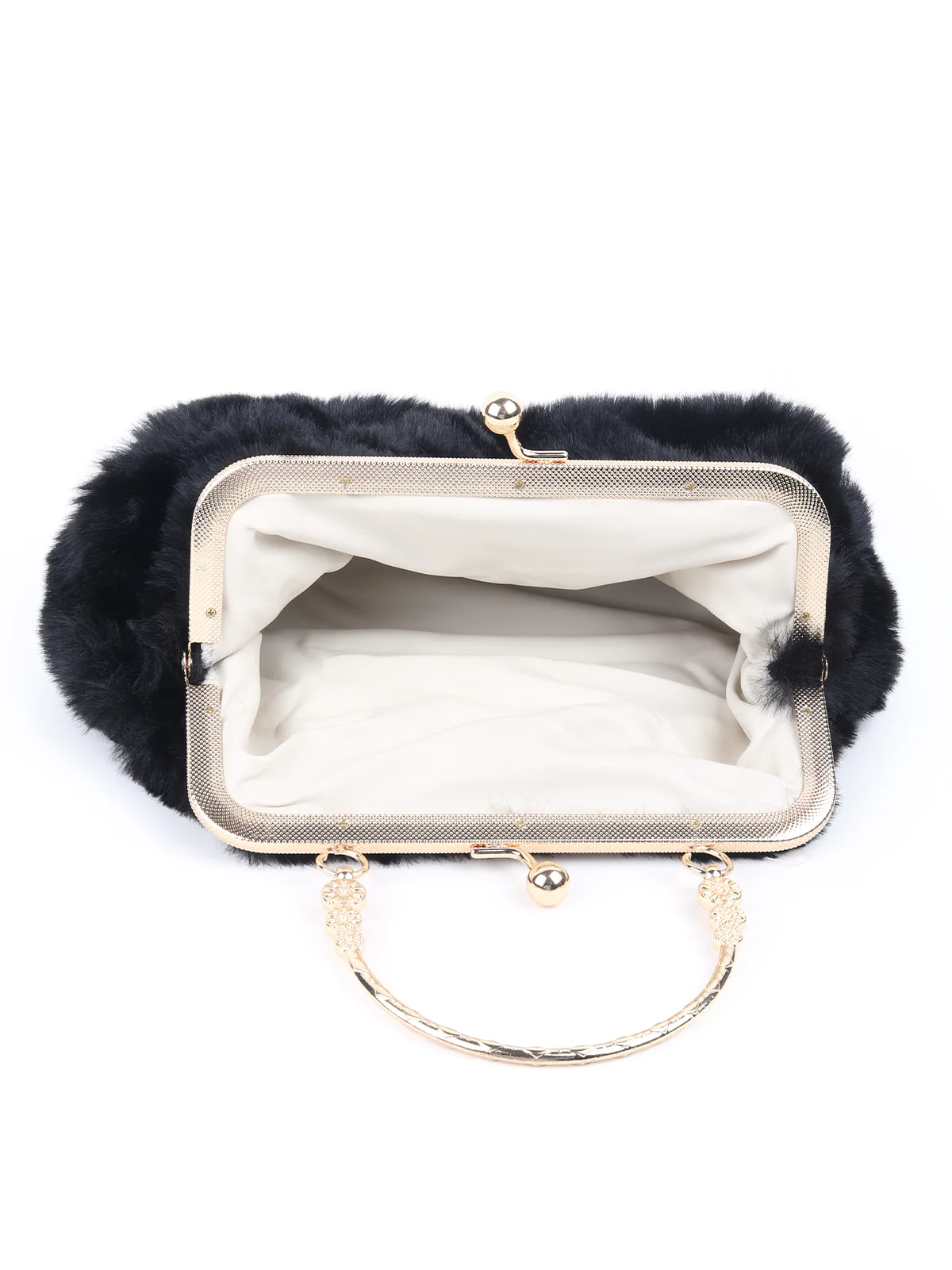 Odette Black Fur Clutch For Women - Image 5