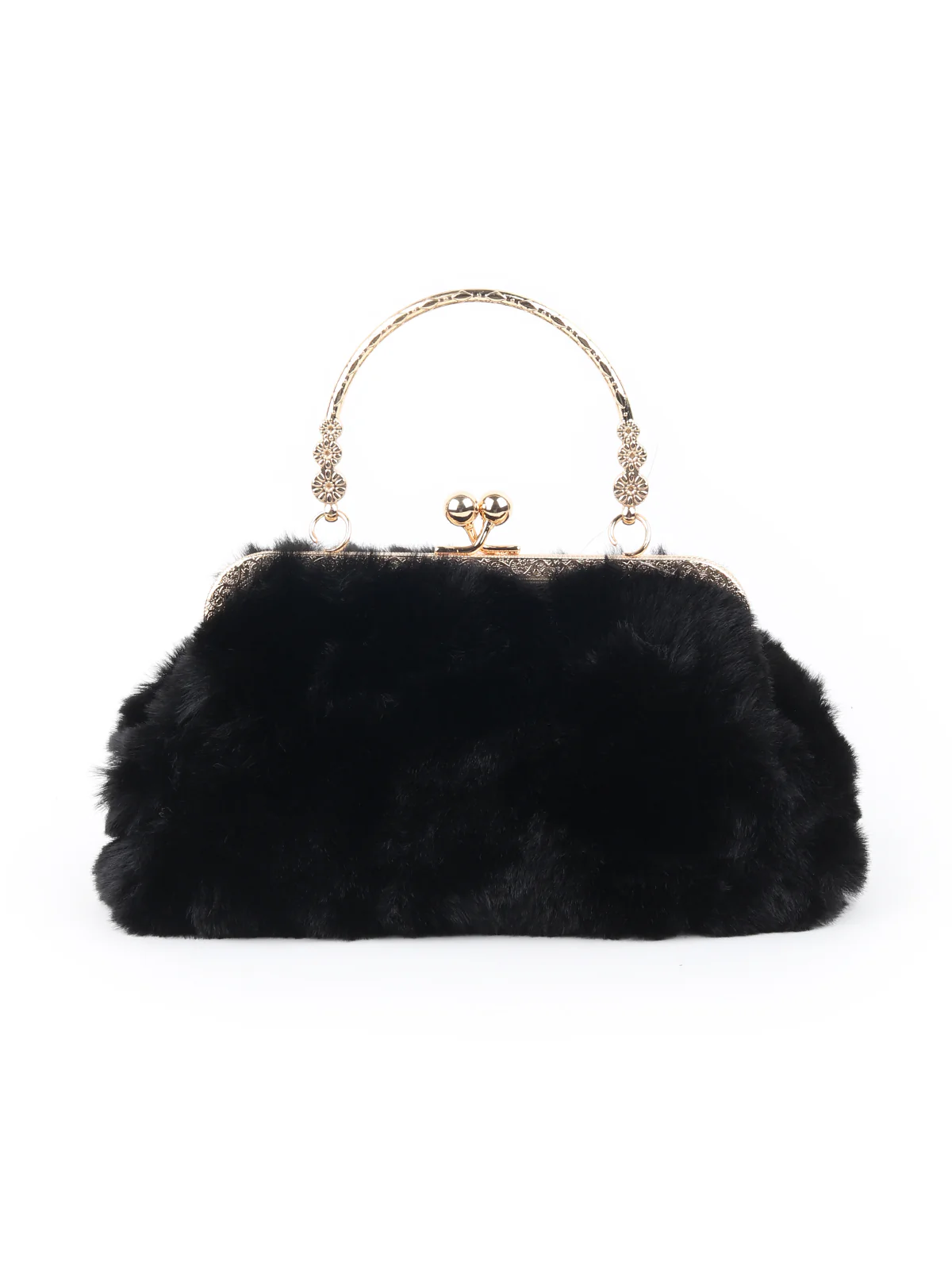 Odette Black Fur Clutch For Women - Image 6