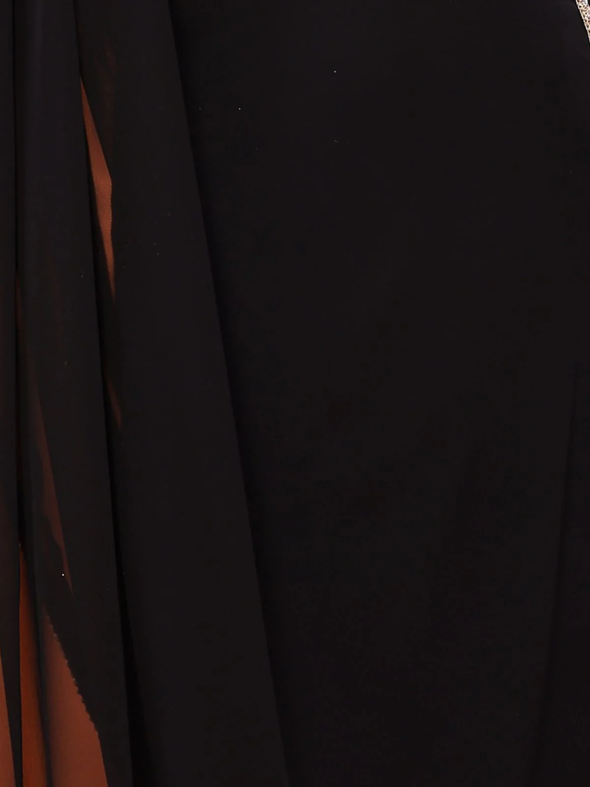 Odette Black Georgette Printed Saree For Women - Image 5