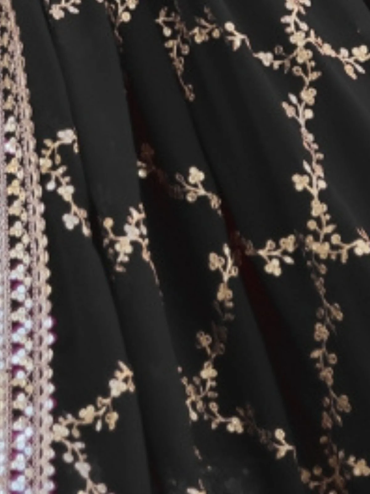 Odette Black Georgette Stitched Gown With Dupatta For Women - Image 6