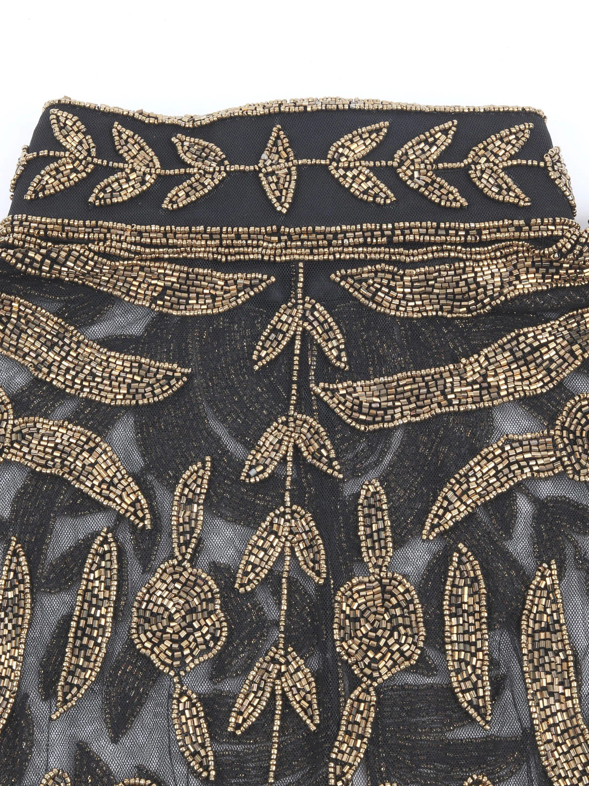 Odette Black & Golden Net Embellished Cape For Women - Image 6