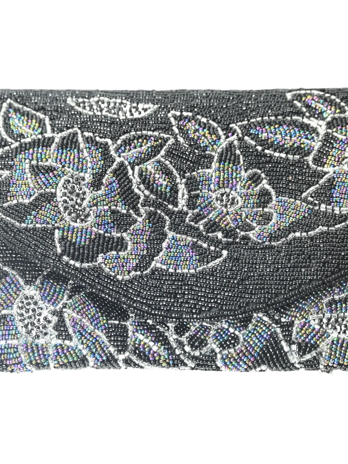 Odette Black Jute Embellished Clutch For Women - Image 7