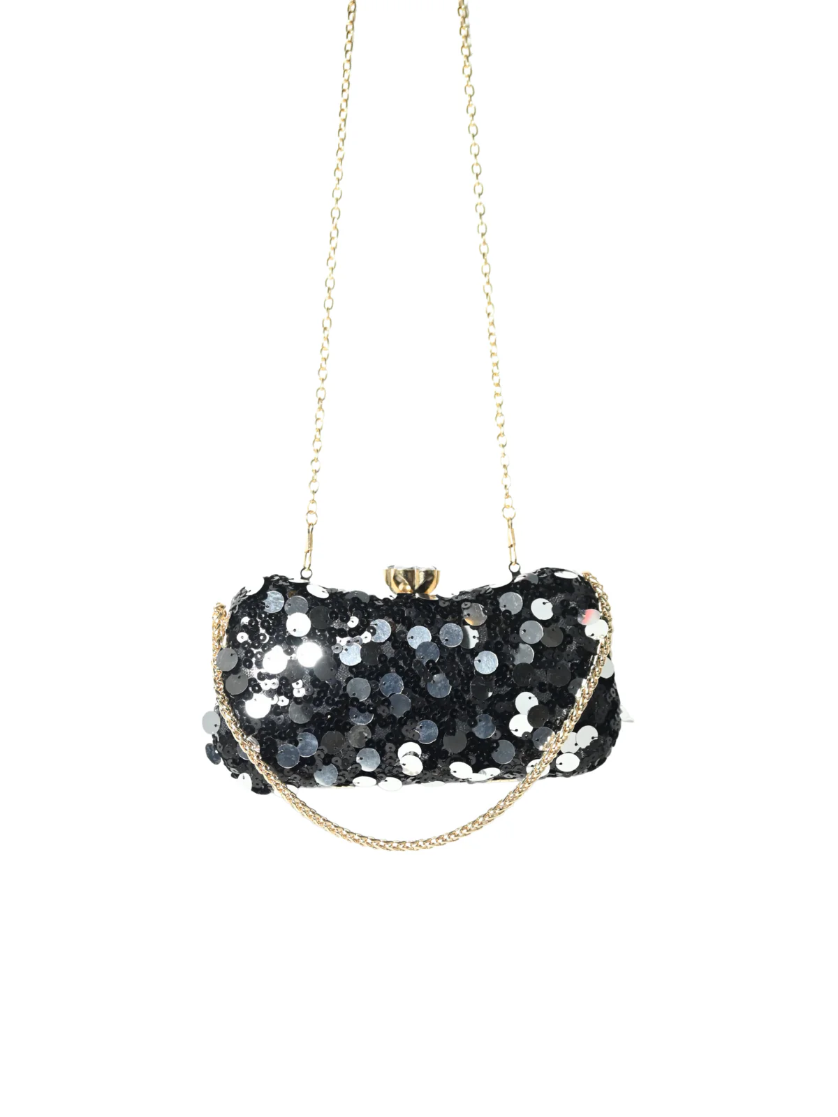 Odette Black Jute Embellished Clutch For Women - Image 5