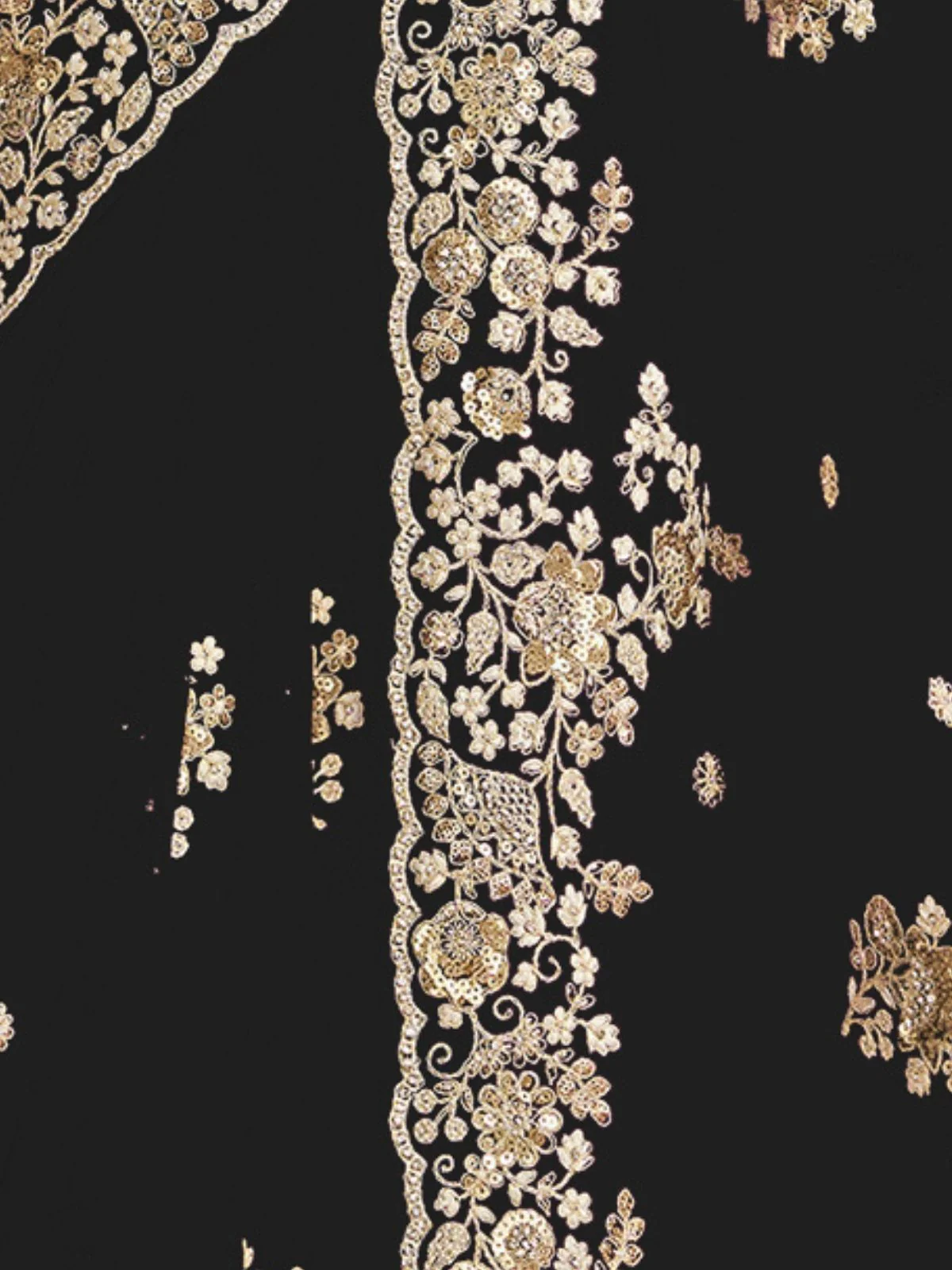 Odette Black Organza Embellished Elegant Saree For Women - Image 4