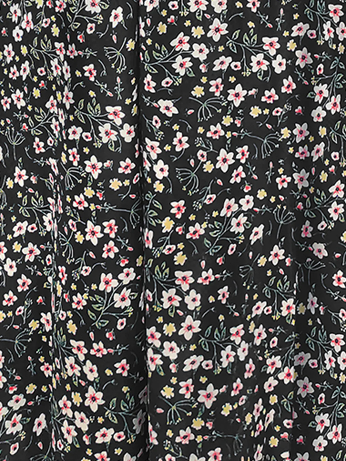 Odette Black Polyester Asymmetric A-line Printed Dress For Women - Image 5