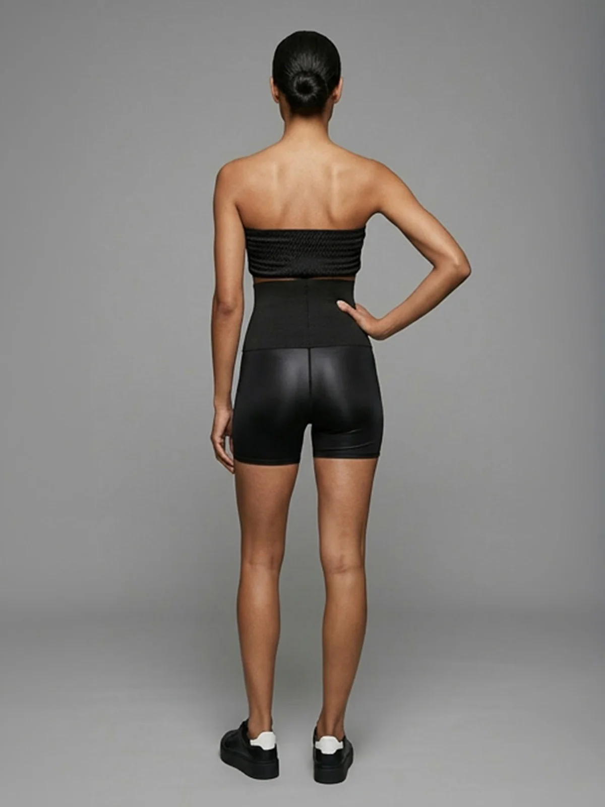 Odette Black Polyester Fiber Solid Shape Wear For Women - Image 3