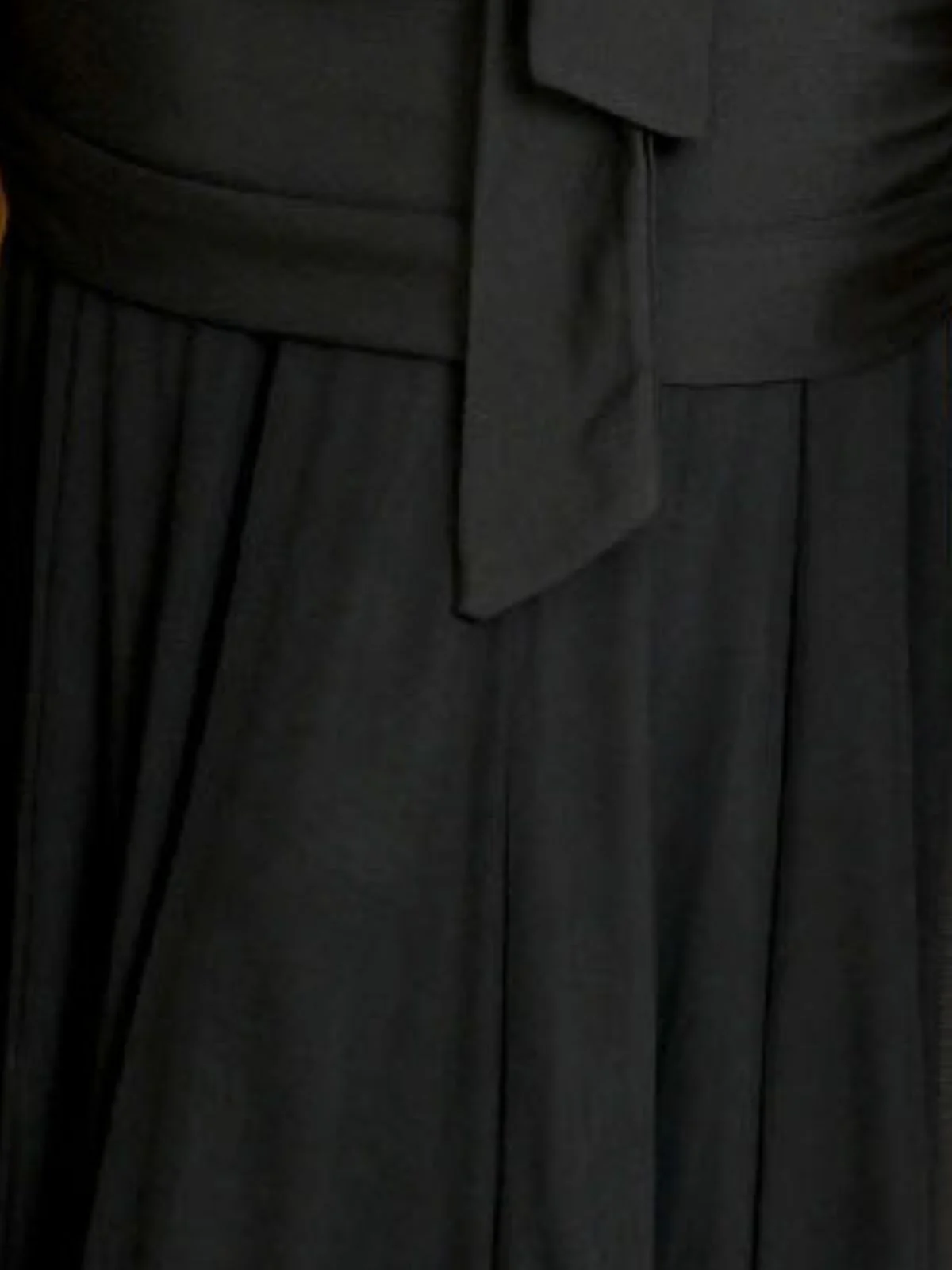 Odette Black Polyester Lycra Solid Dress For Women - Image 5