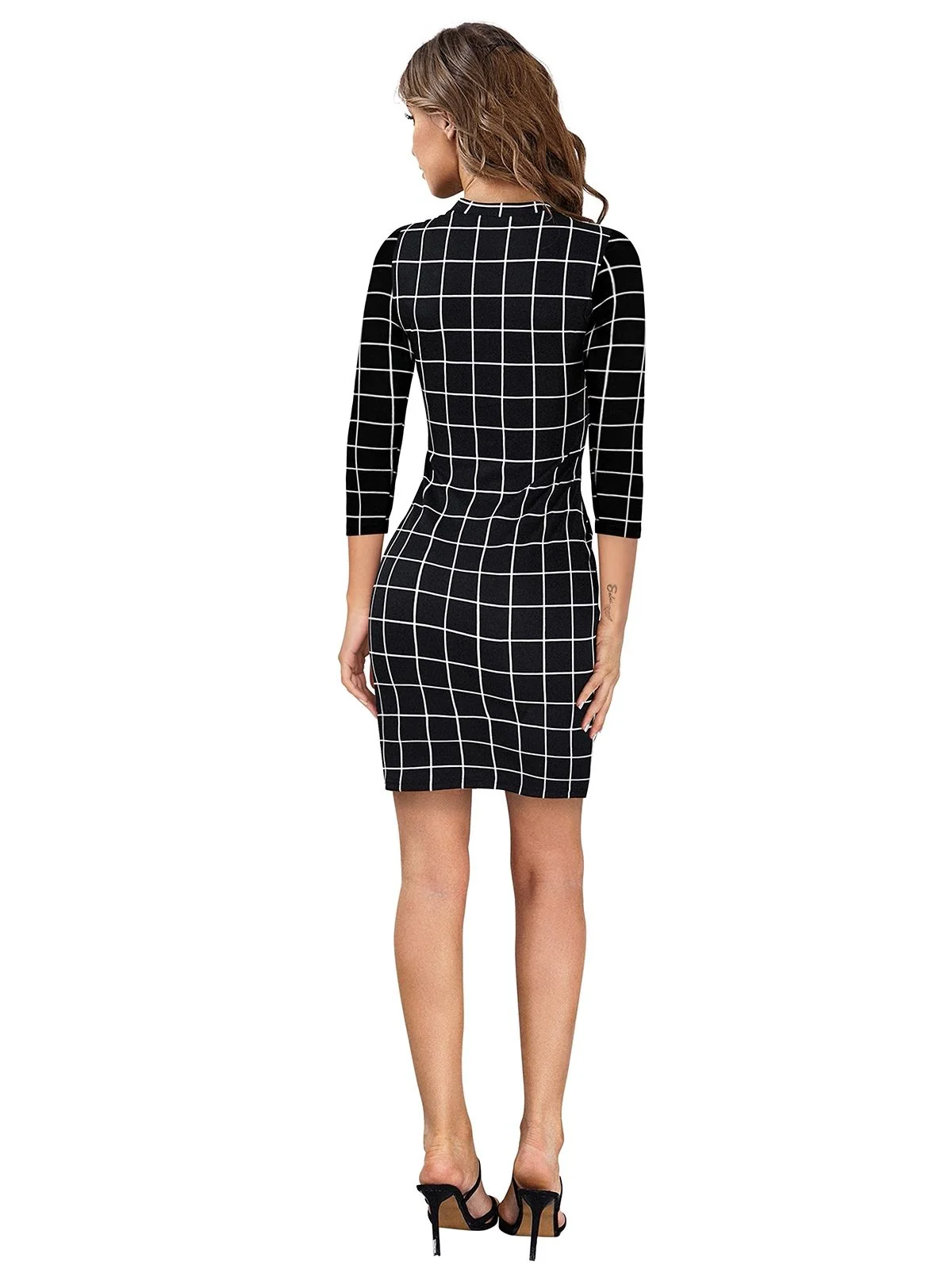 Odette Black Polyester Printed Dress For Women - Image 4