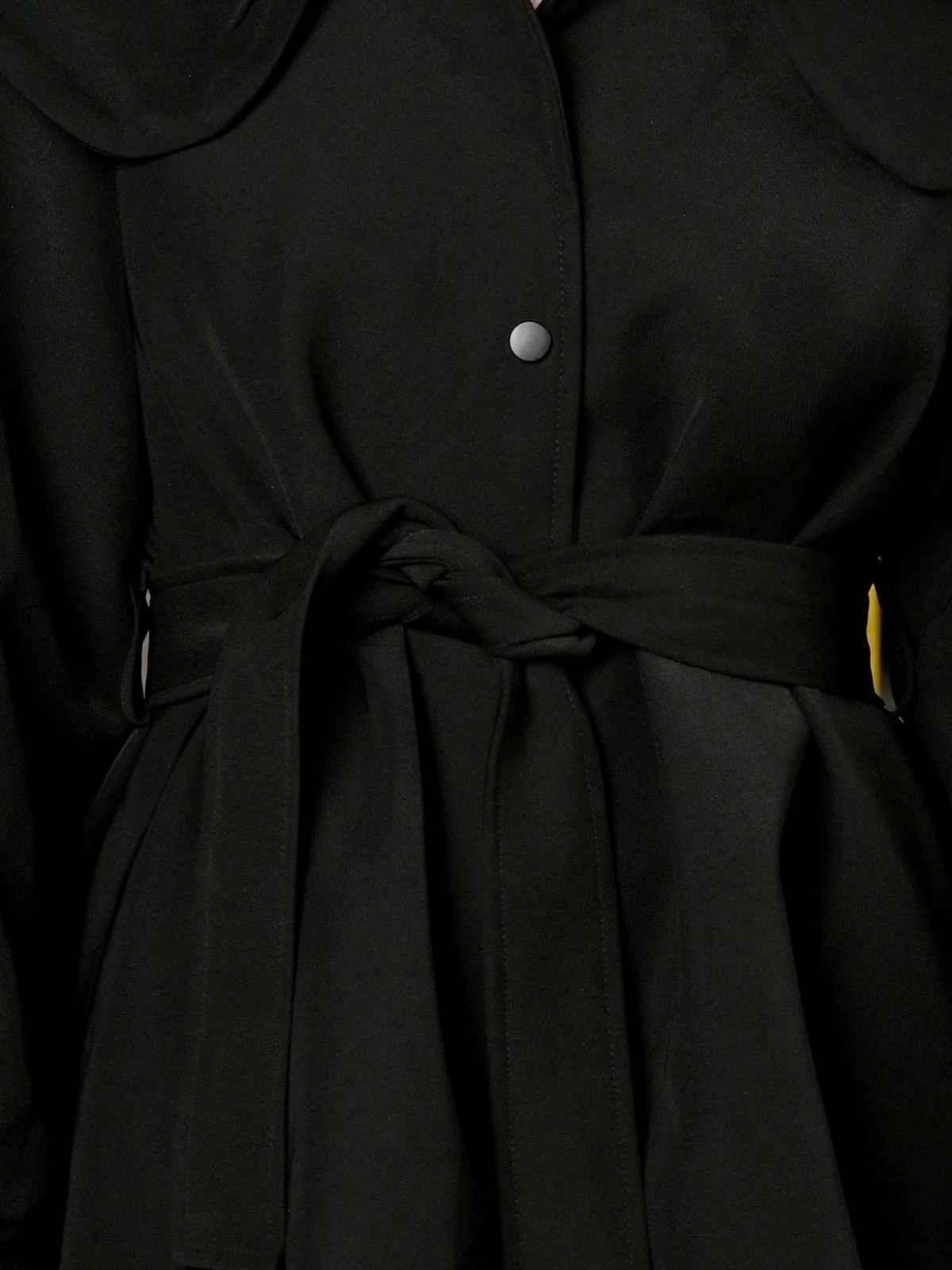 Odette Black Polyester Spread Collar Dress For Women - Image 6