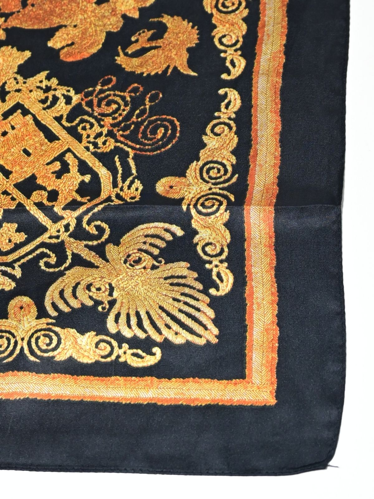 Odette Black Printed Satin Scarf For Women - Image 4