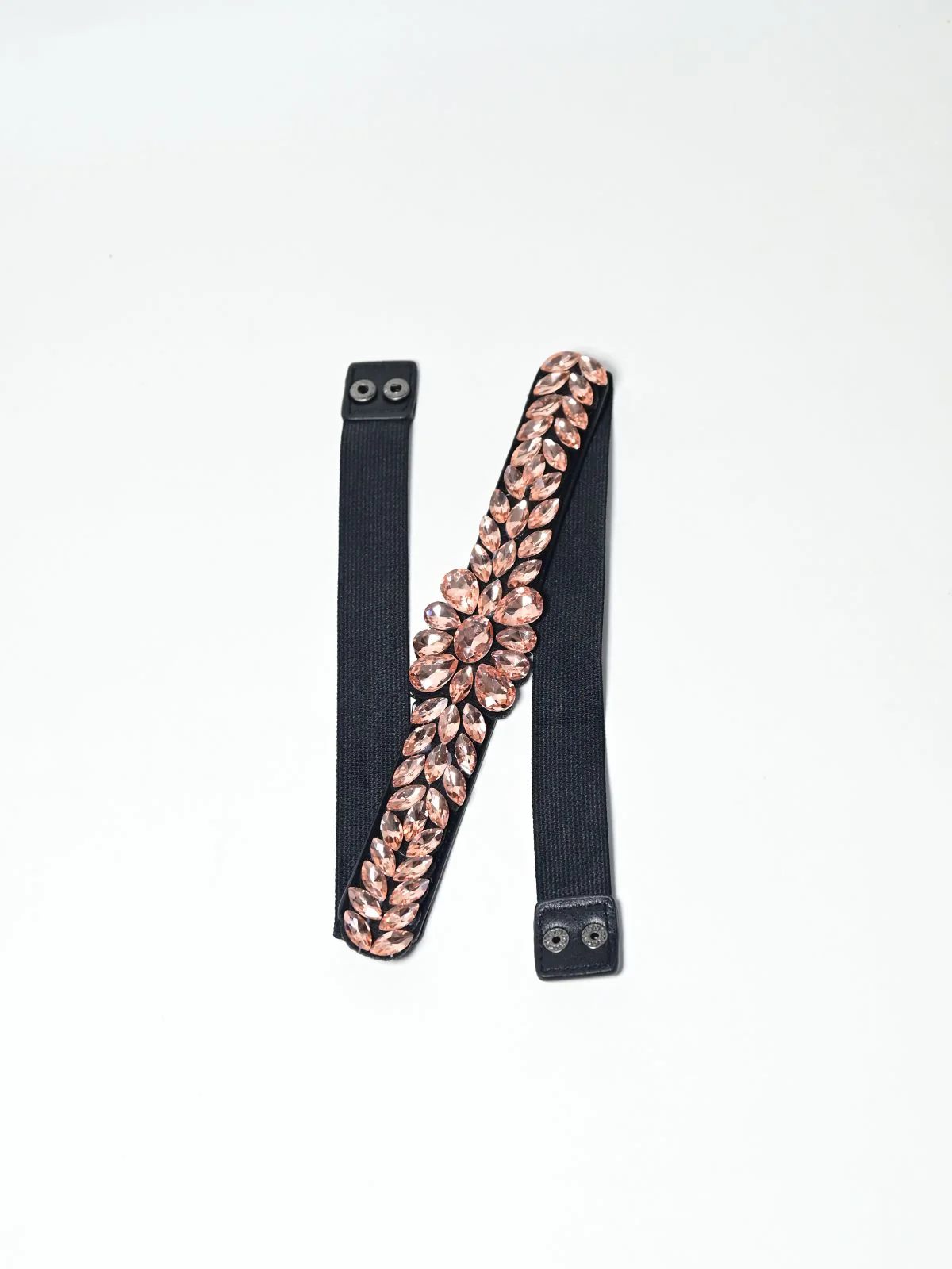 Odette Black PU Embellished Belt For Women - Image 3