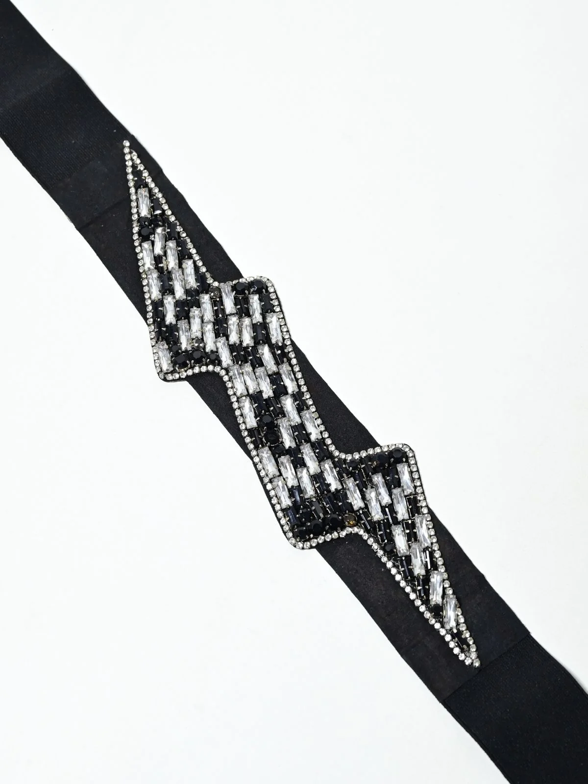 Odette Black PU Embellished Belt For Women - Image 3