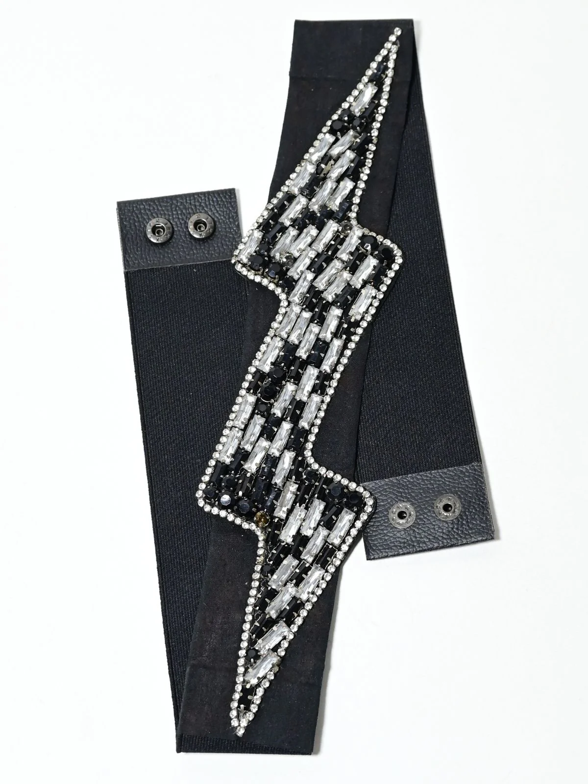 Odette Black PU Embellished Belt For Women - Image 4