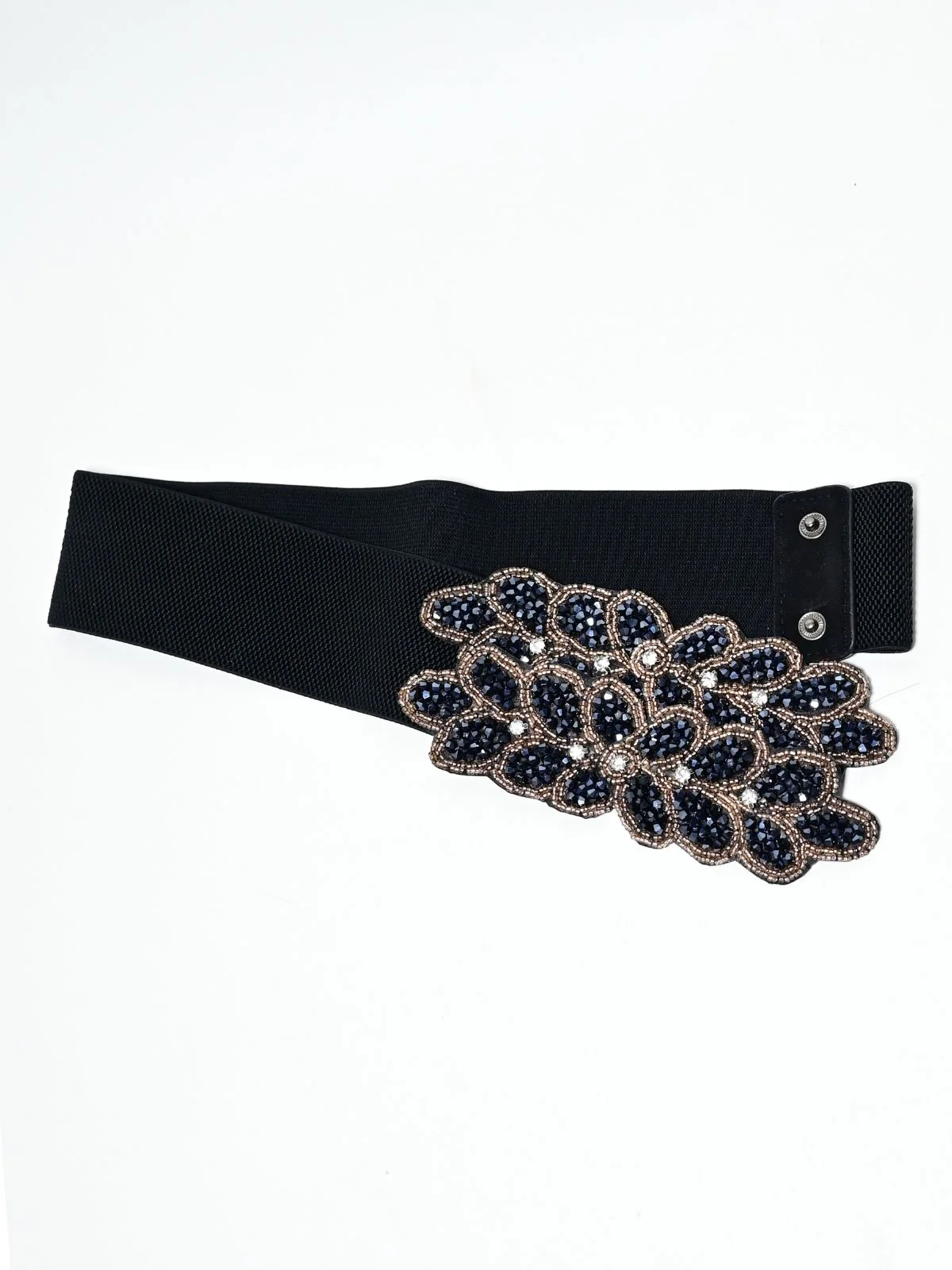 Odette Black PU Embellished Belt For Women - Image 4