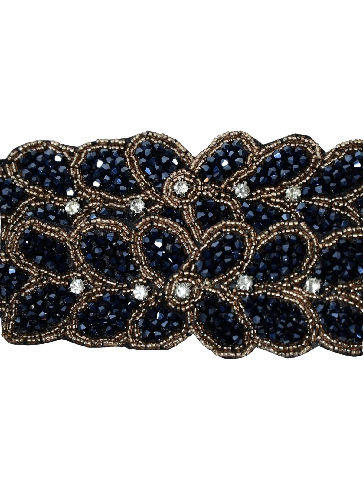Odette Black PU Embellished Belt For Women - Image 5