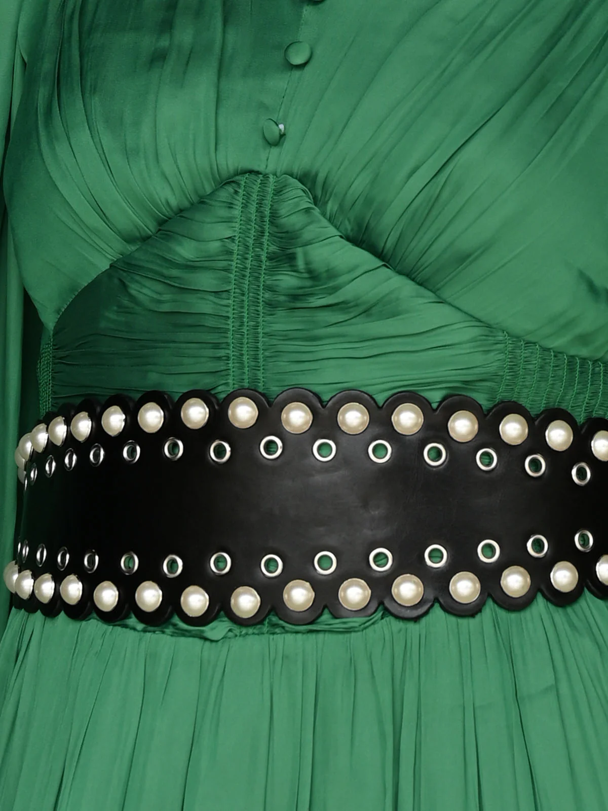 Odette Black PU Embellished Waist Belt for Women - Image 3