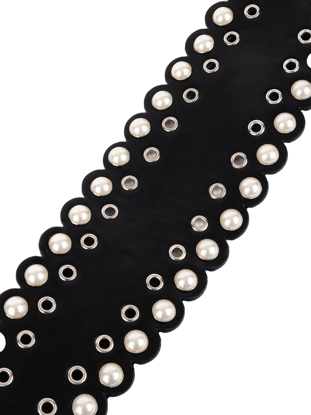 Odette Black PU Embellished Waist Belt for Women - Image 6