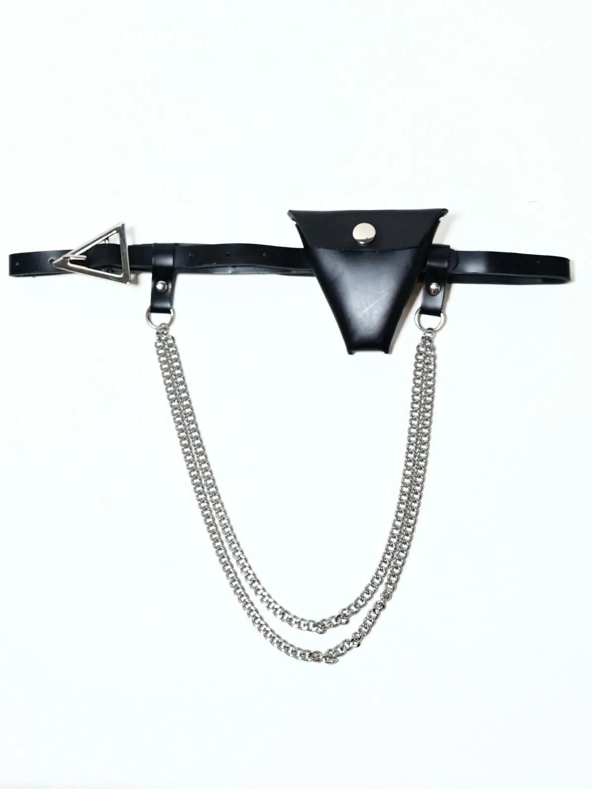 Odette Black PU Metallic Design Belt Bag For Women - Image 2