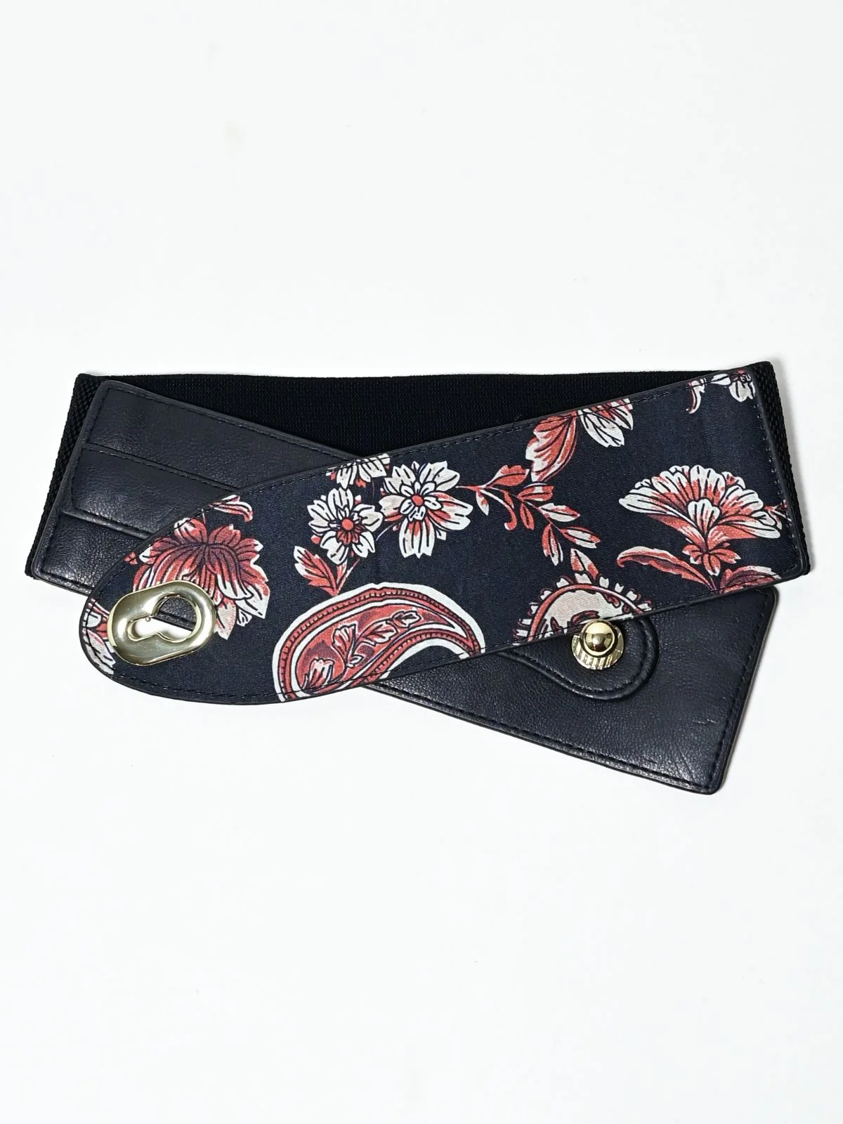 Odette Black PU Printed Belt For Women - Image 3