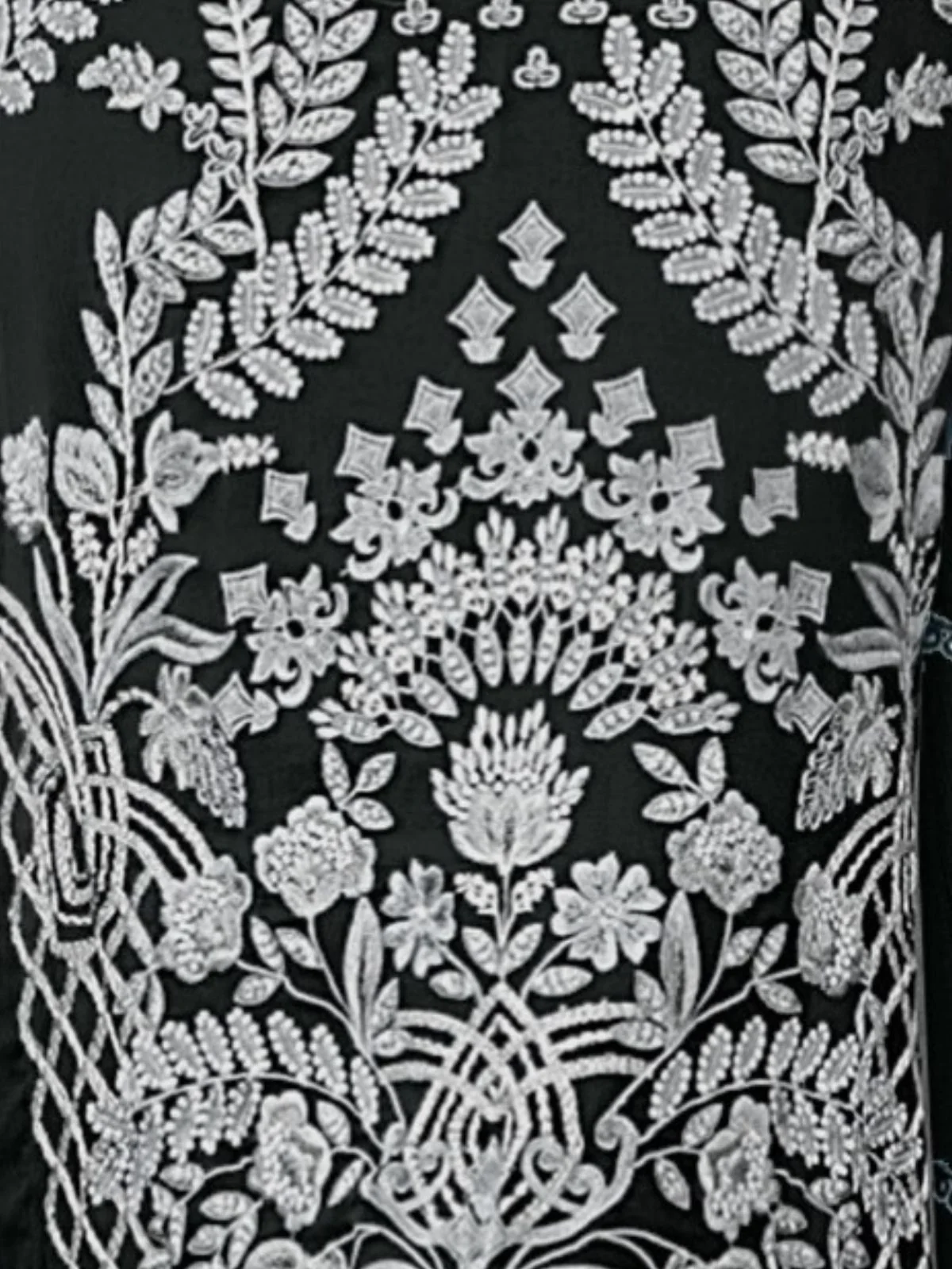 Odette Black Silk Blend Embroidered Semi-Sitched Kurta Set For Women - Image 3