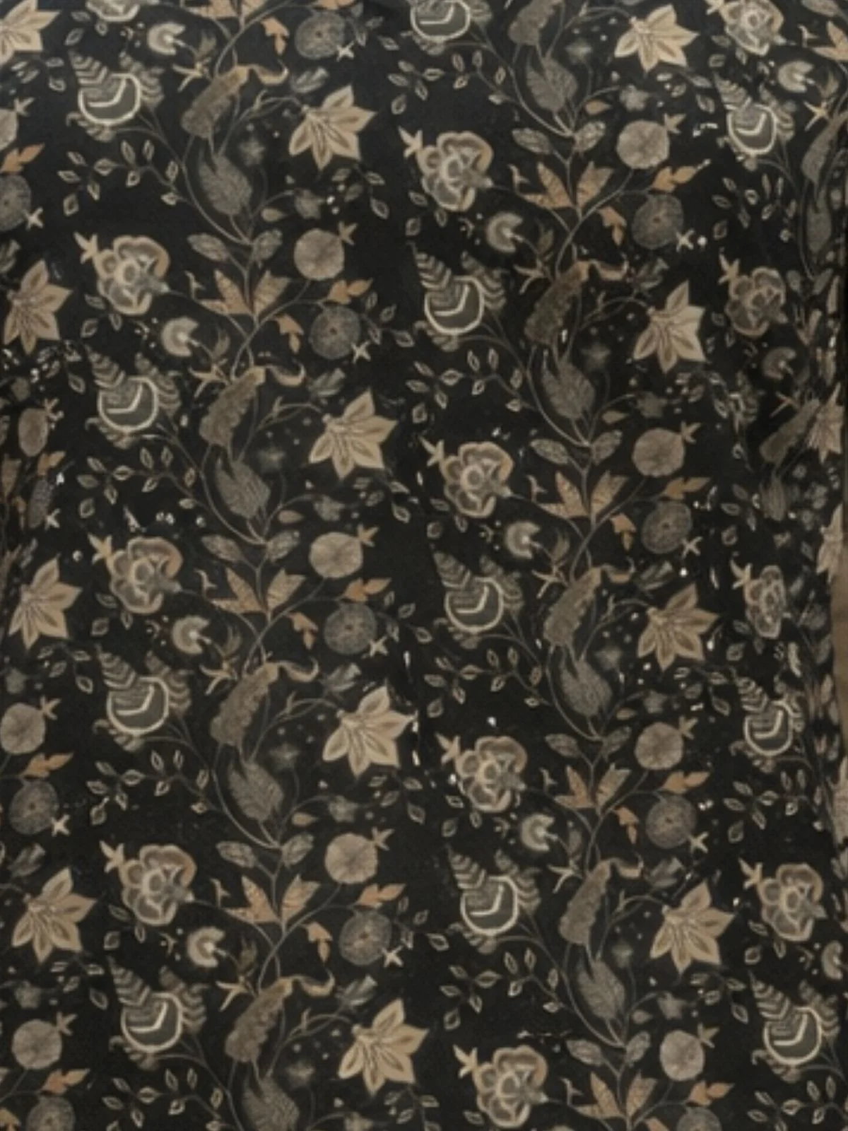Odette Black Silk Blend Printed Solid Kurti For Women - Image 5