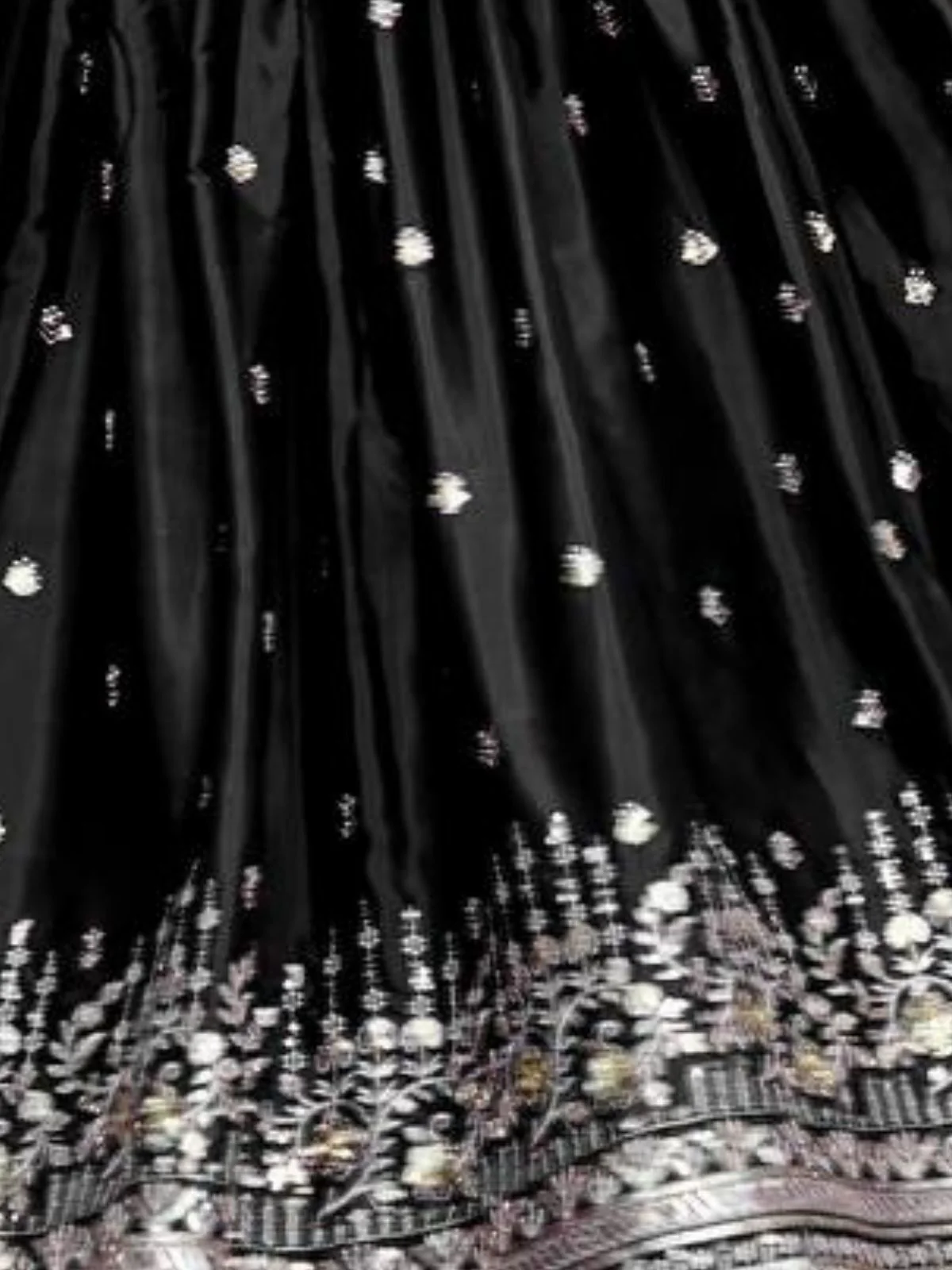 Odette Black Silk Solid Stitched Kurta Set For Women - Image 5