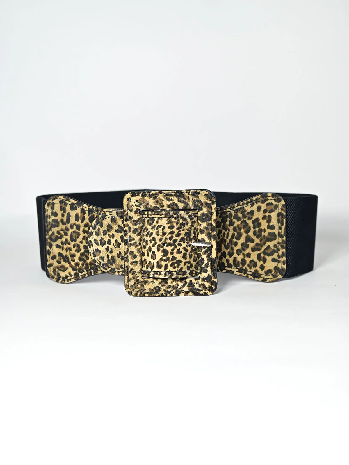 Odette Black Suede And Elastic Solid Belt For Women - Image 2