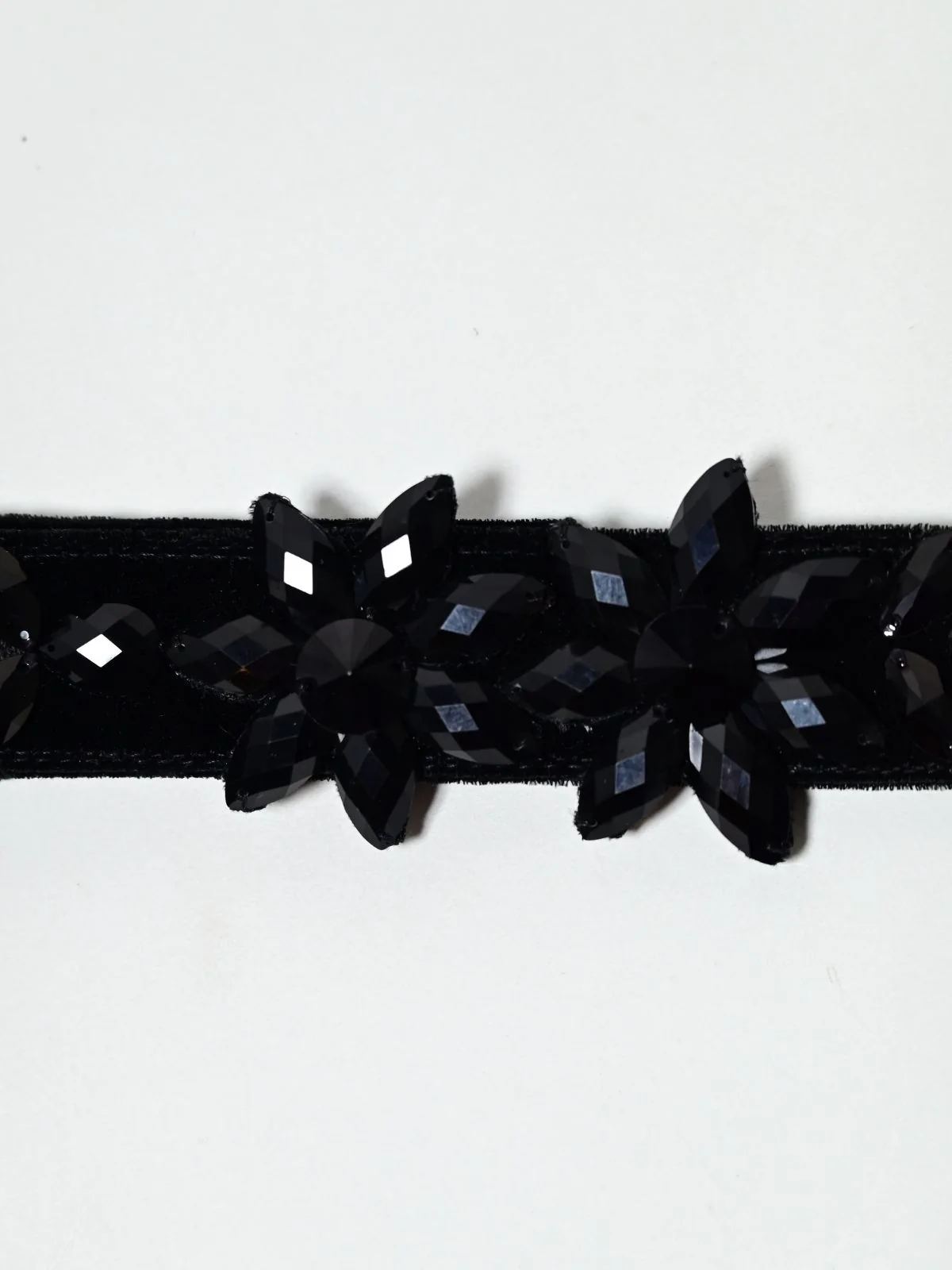 Odette Black Suede Embellished Belt For Women - Image 4