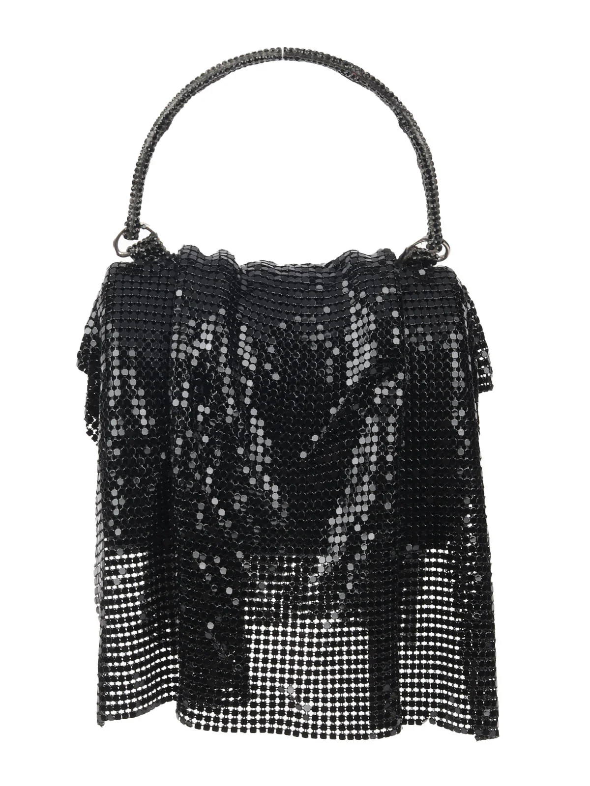 Odette Black Suede Inclusive Metallic Hand Bag For Women - Image 3