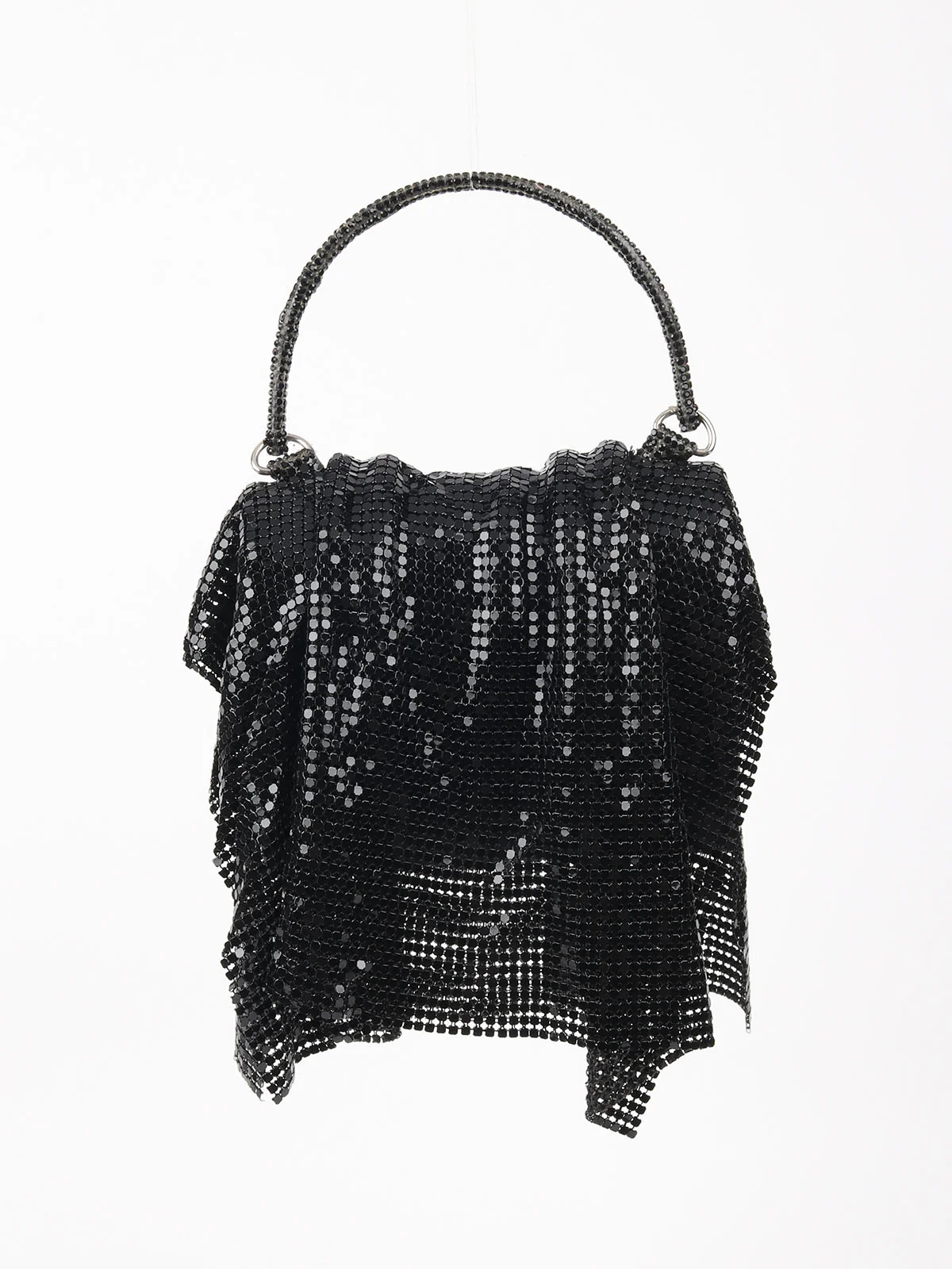 Odette Black Suede Inclusive Metallic Hand Bag For Women - Image 5