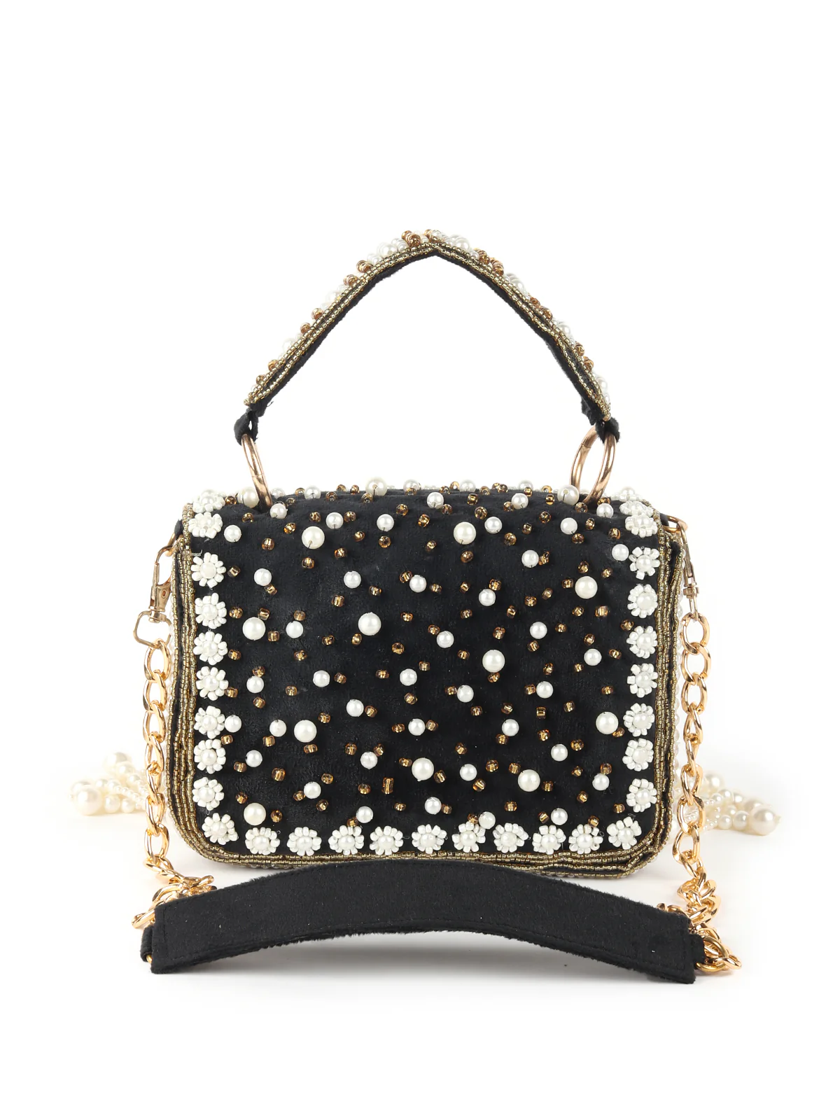 Odette Black Tasseled Bridal Sling Bag For Women - Image 5