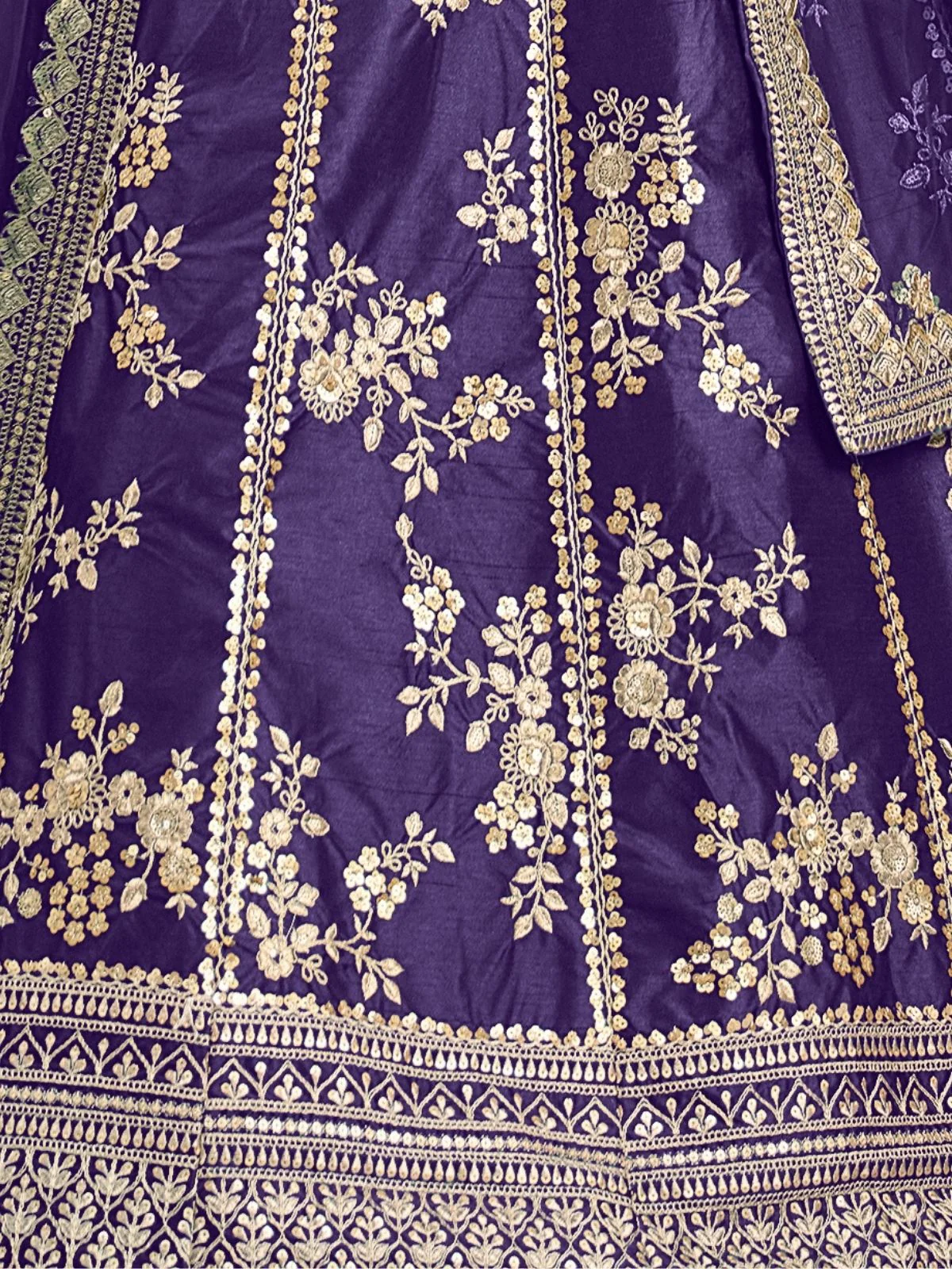 Odette Blue Art Silk Embroidered Semi-Stitched lehenga For Women - Image 5